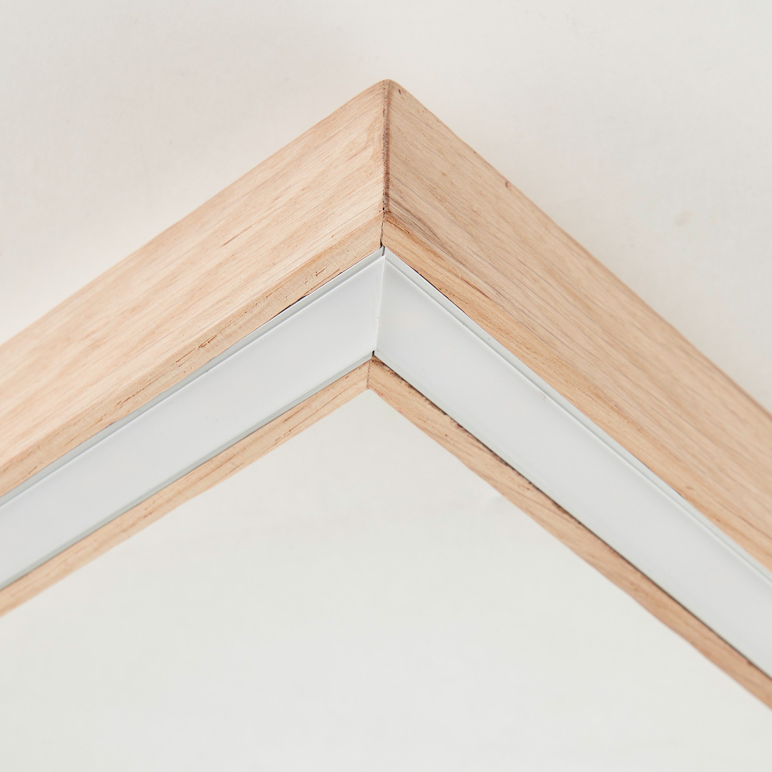 Brilliant Leuchten Led-plafondlamp Delgrosso 83 x 38 cm, 2600 lm, warmwit licht, hout/kunststof, geolied eiken (1 stuk)