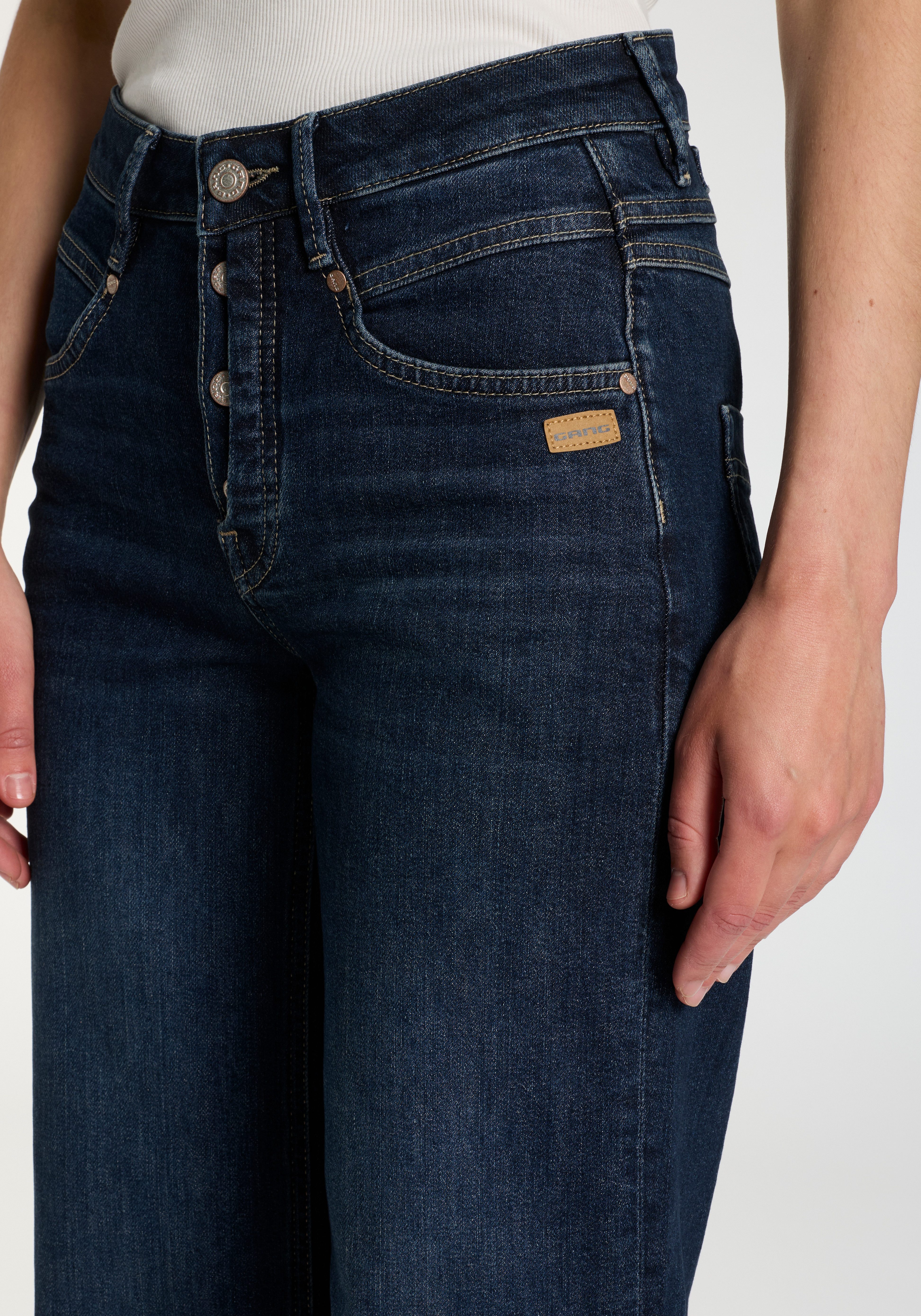 GANG Wijde jeans 94MEDINA WIDE met knoopsluiting