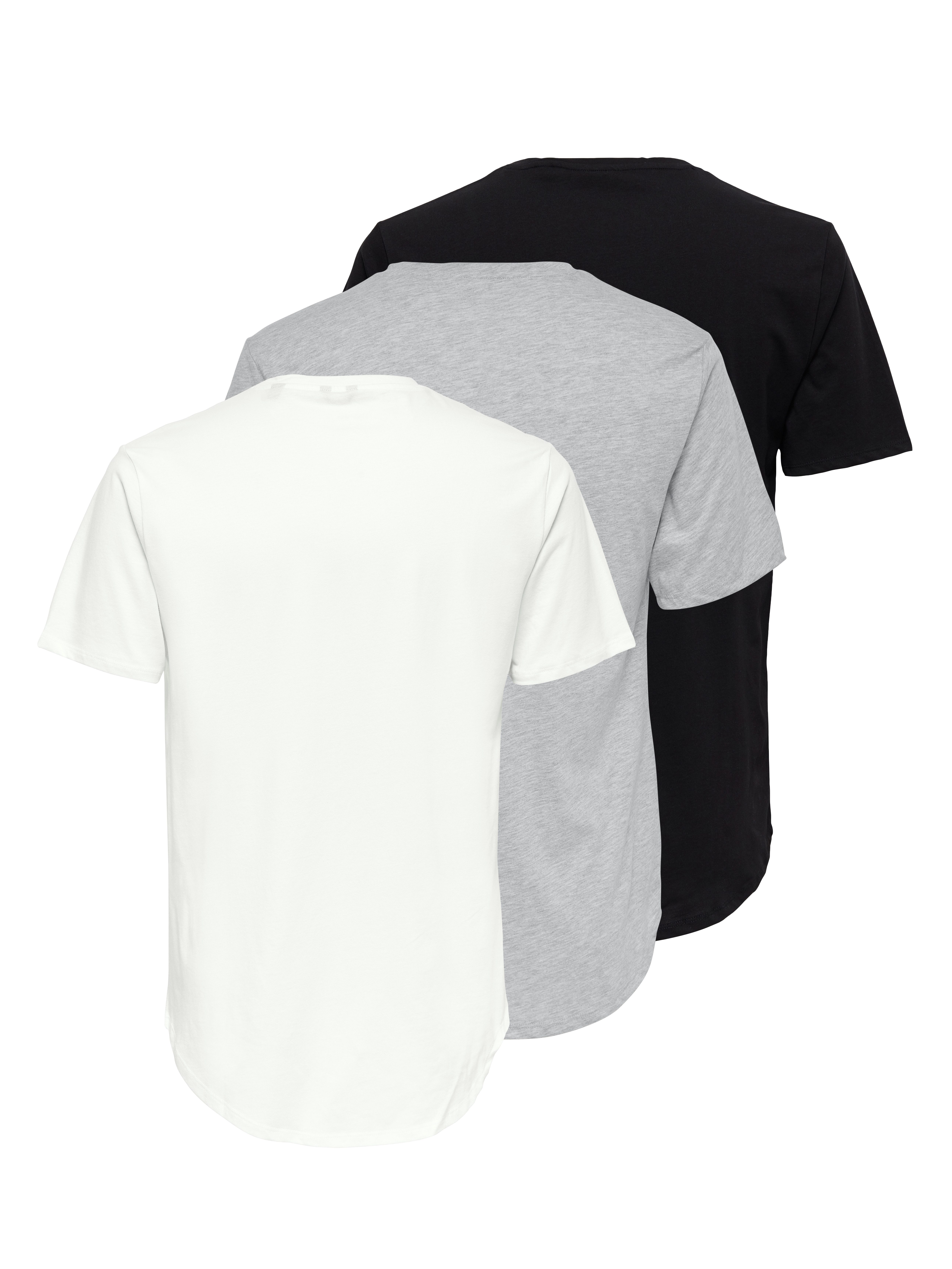ONLY & SONS Shirt met ronde hals ONSMATT LONGY SS TEE 3-PACK (set, 3-delig)