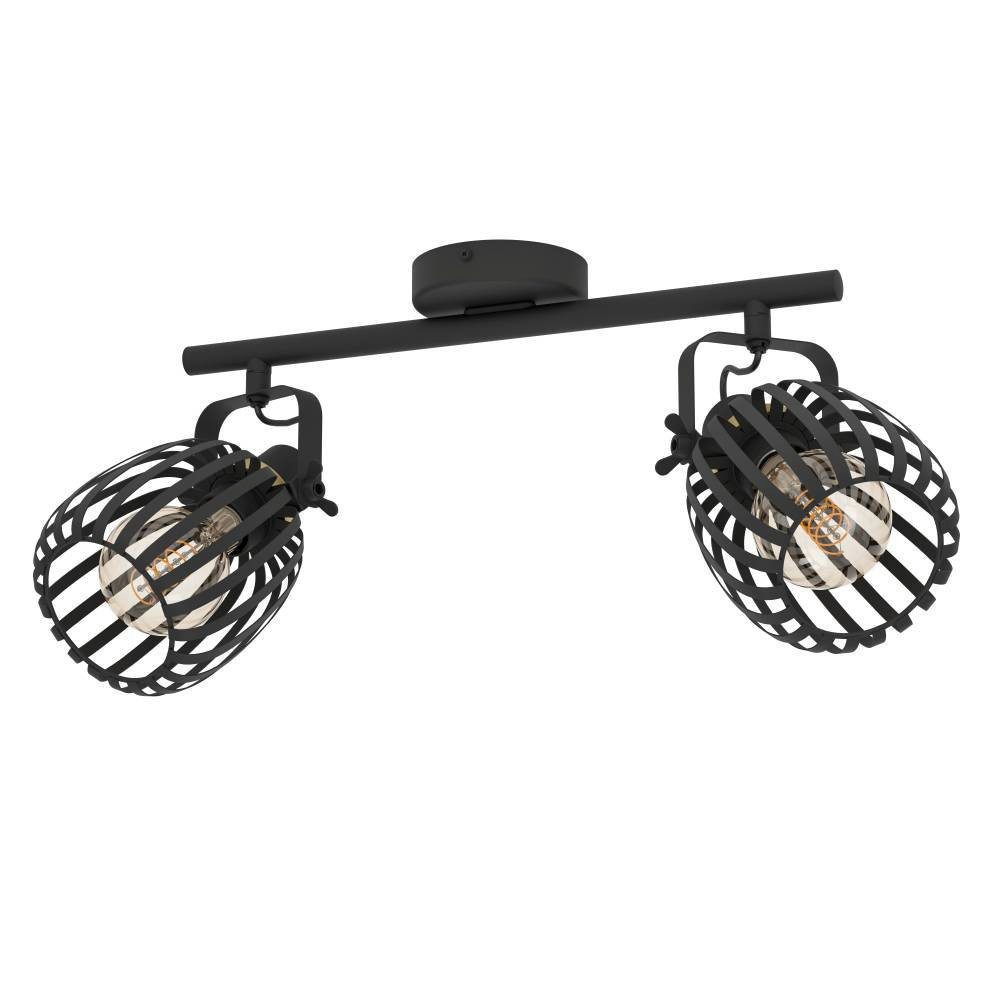 EGLO Plafondspot Girona Plafondlamp, metaal in zwart en geborsteld messing, plafondspot, E27 (1 stuk)