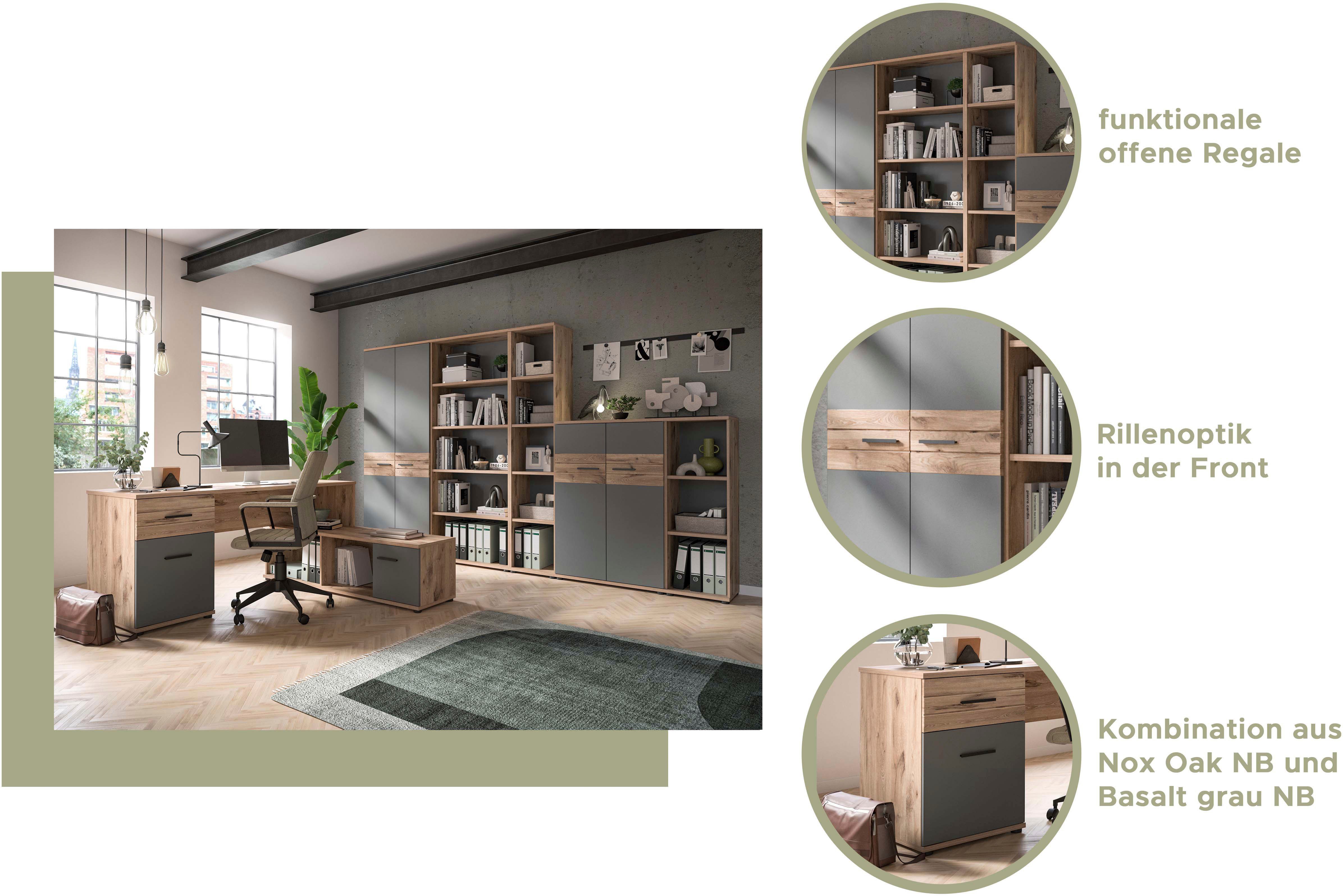 INOSIGN Ordnerrek Riga Kantoorrek, opbergrek, in 2 breedtes, hoogte 199 cm, 5 vakken