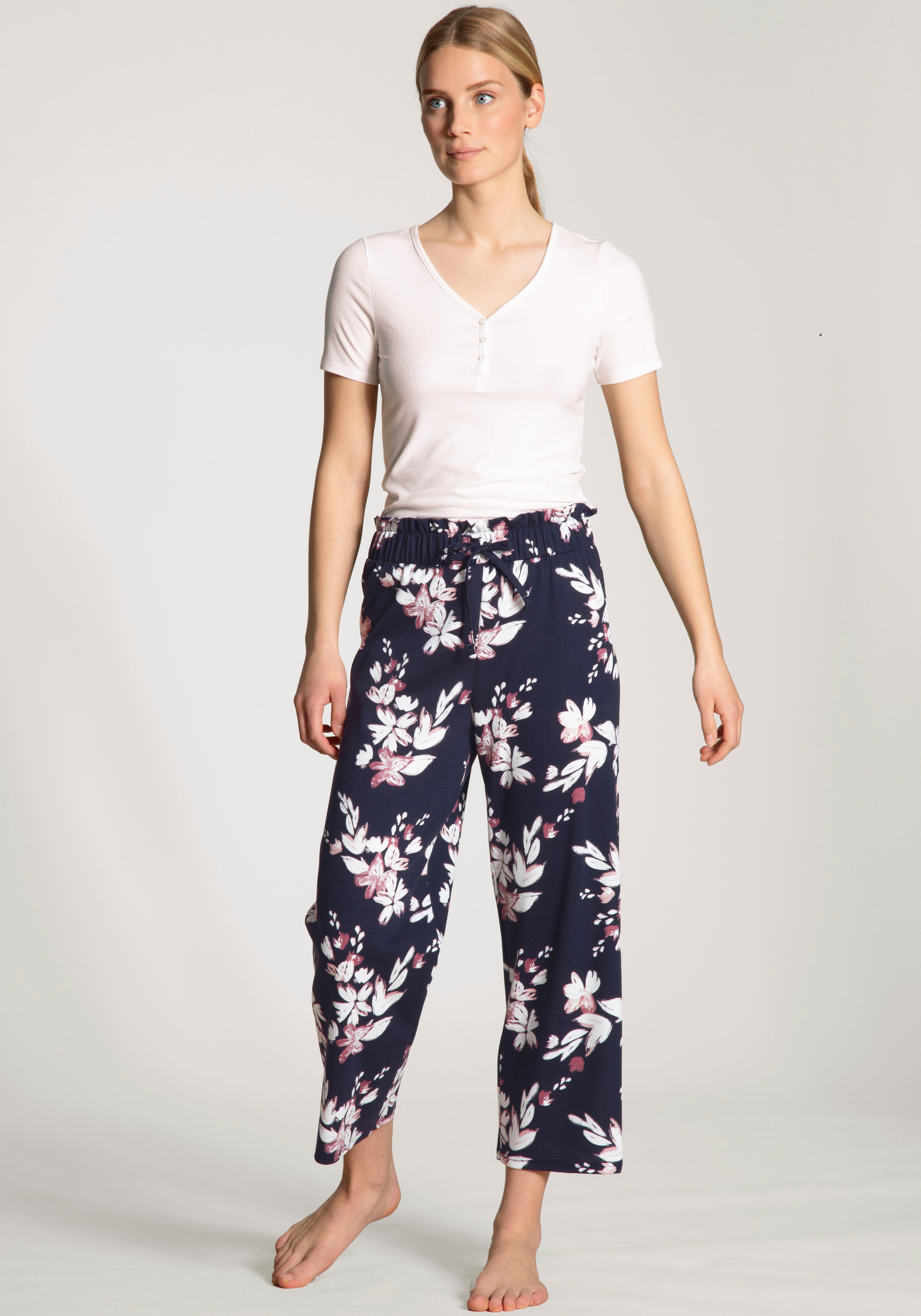 CALIDA 7/8-broek Favourites Dreams met bloemmotief en interlock-kwaliteit