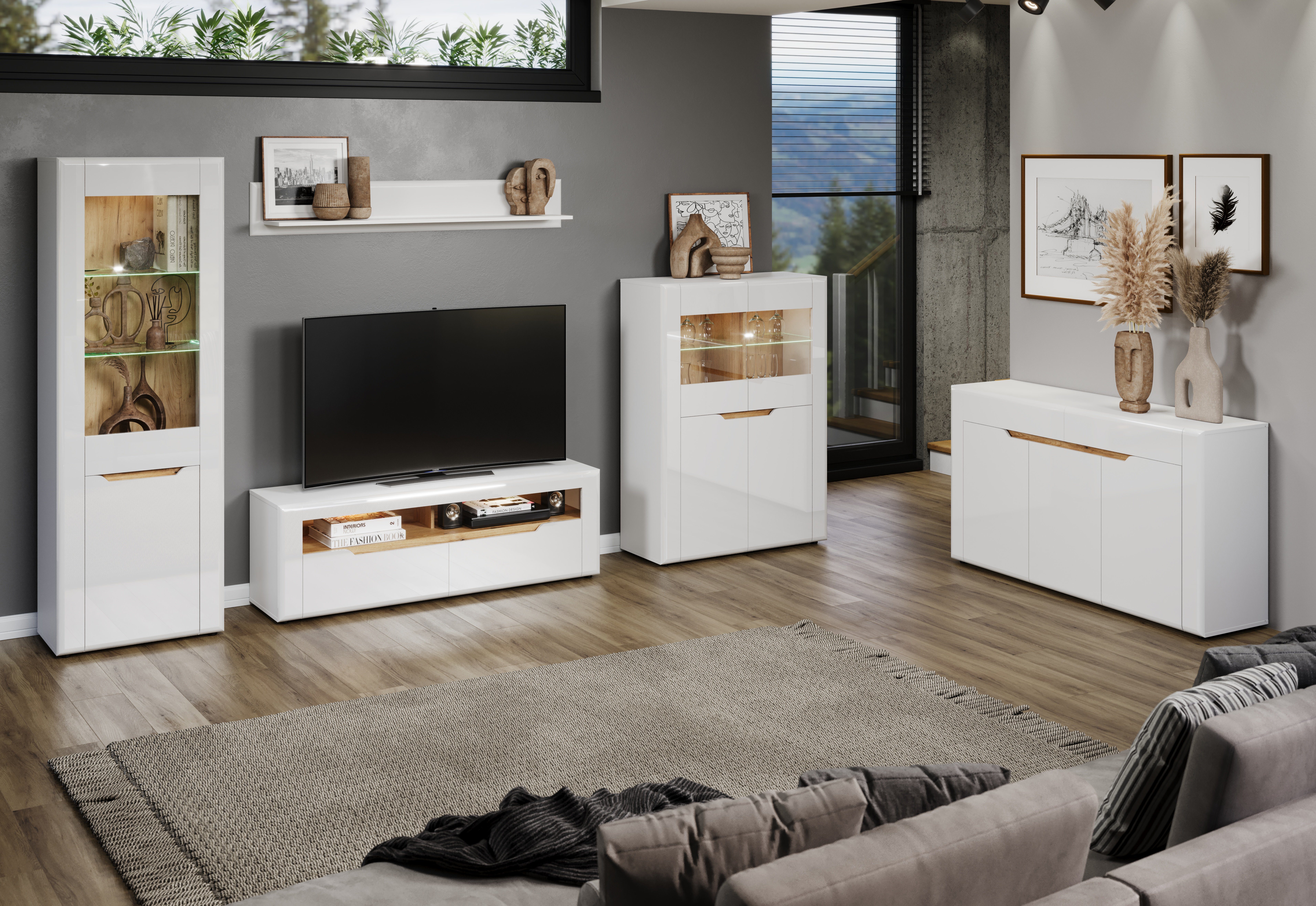 INOSIGN Dressoir Graz Afm. gemonteerd (B/D/H in cm): 150x39x84 - hoogglansfront (1 stuk)