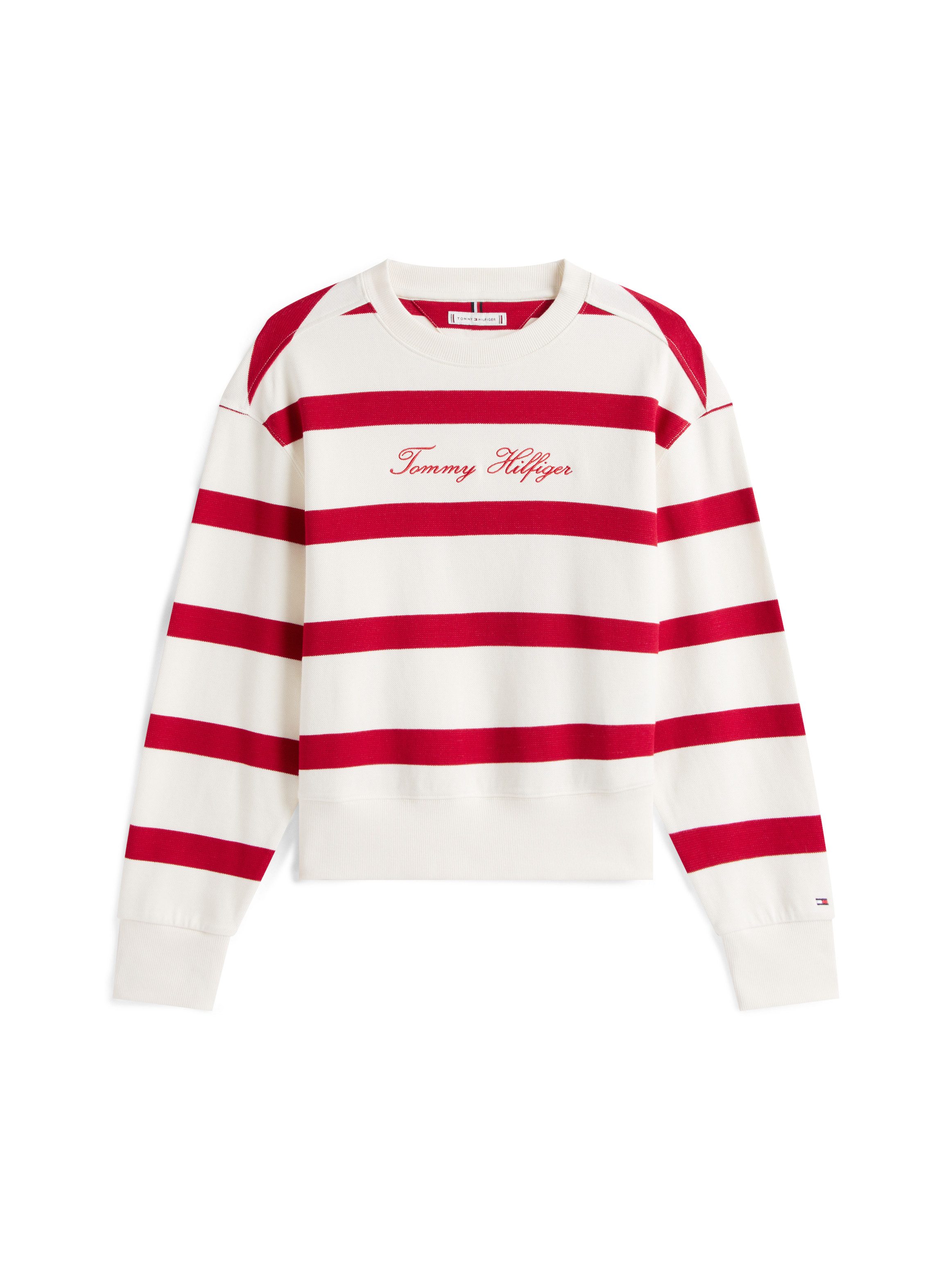 Tommy Hilfiger Sweatshirt SCRIPT REG PIQUE SWTSHRT met tommy hilfiger script-logo-opschrift
