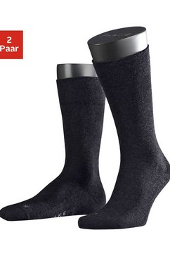 falke sokken sensitive london met sensitive-boorden zonder elastiek (2 paar) zwart