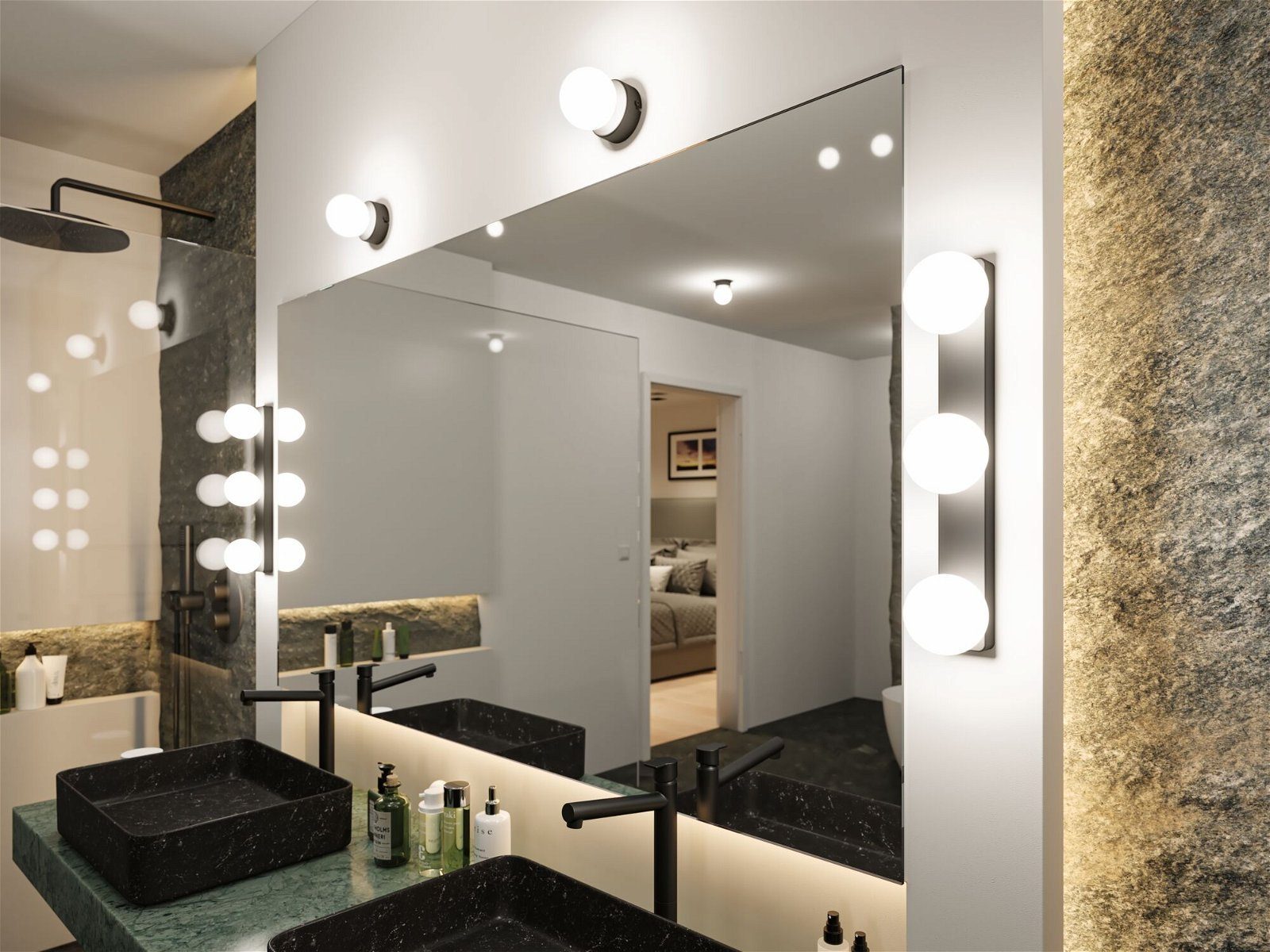 Paulmann Wandlamp Selection Bathroom Gove IP44 max. 3x20W Balken Glas/Metaal (1 stuk)