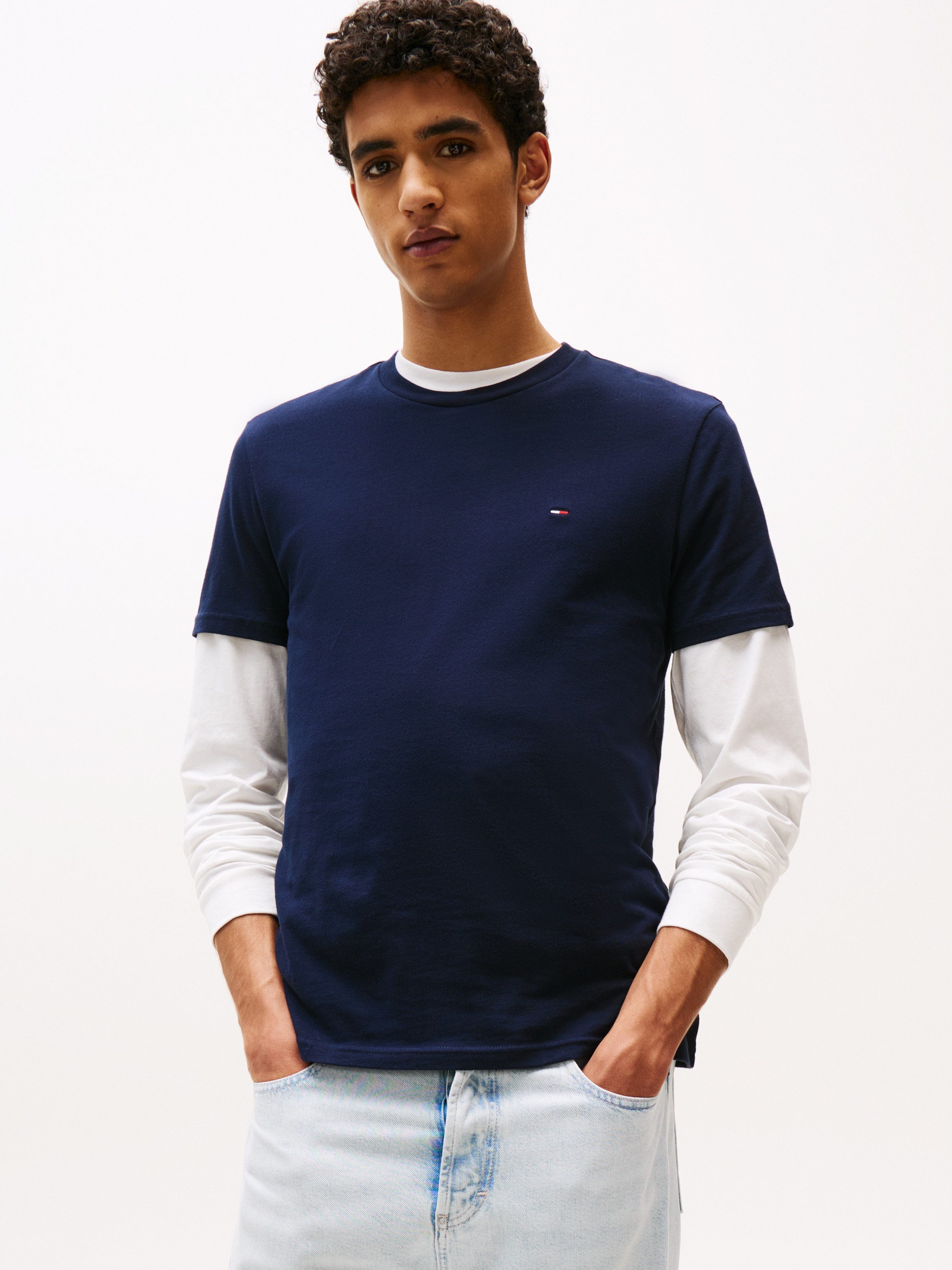 TOMMY JEANS Shirt met ronde hals TJM XSLIM 2PACK JERSEY TEE EXT (Set van 2)