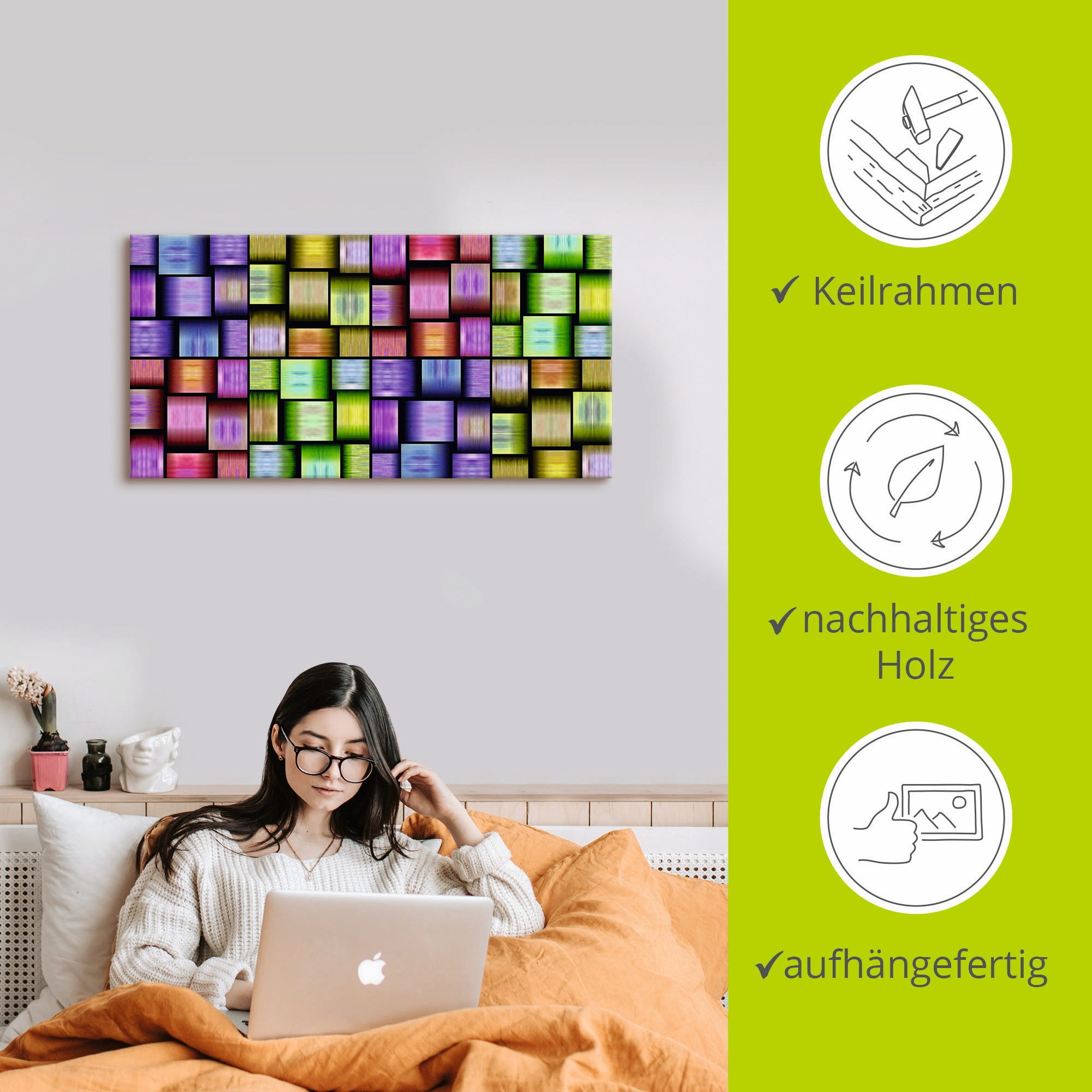 Artland Artprint op linnen Veelkleurige motieven gespannen op een spieraam