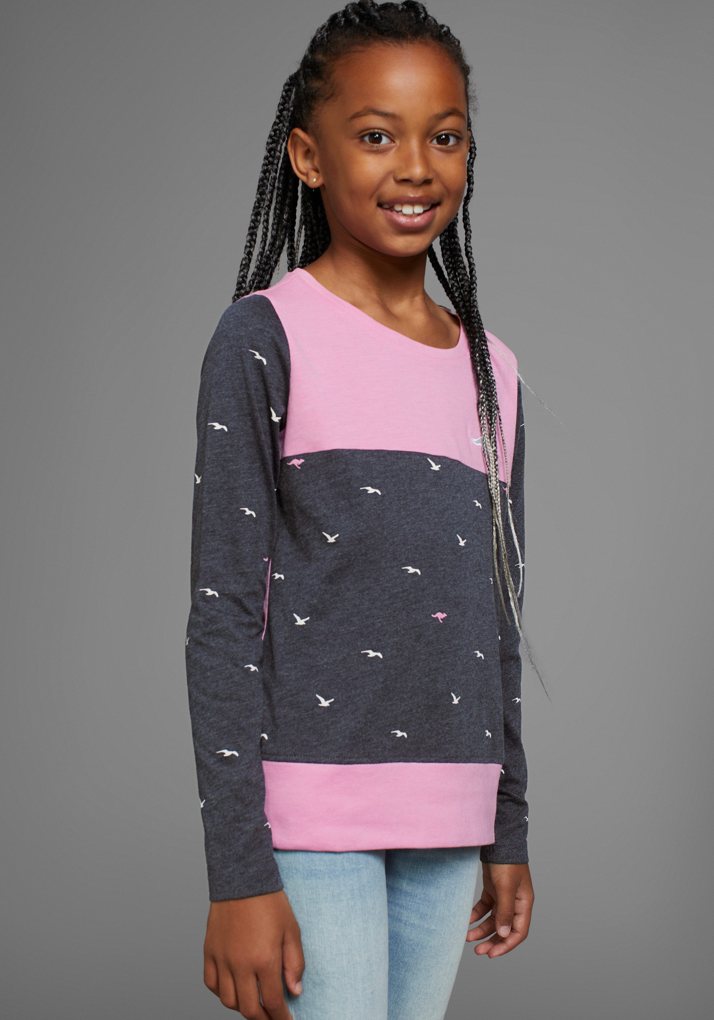 KangaROOS Shirt met lange mouwen Kangaroos-Allover print
