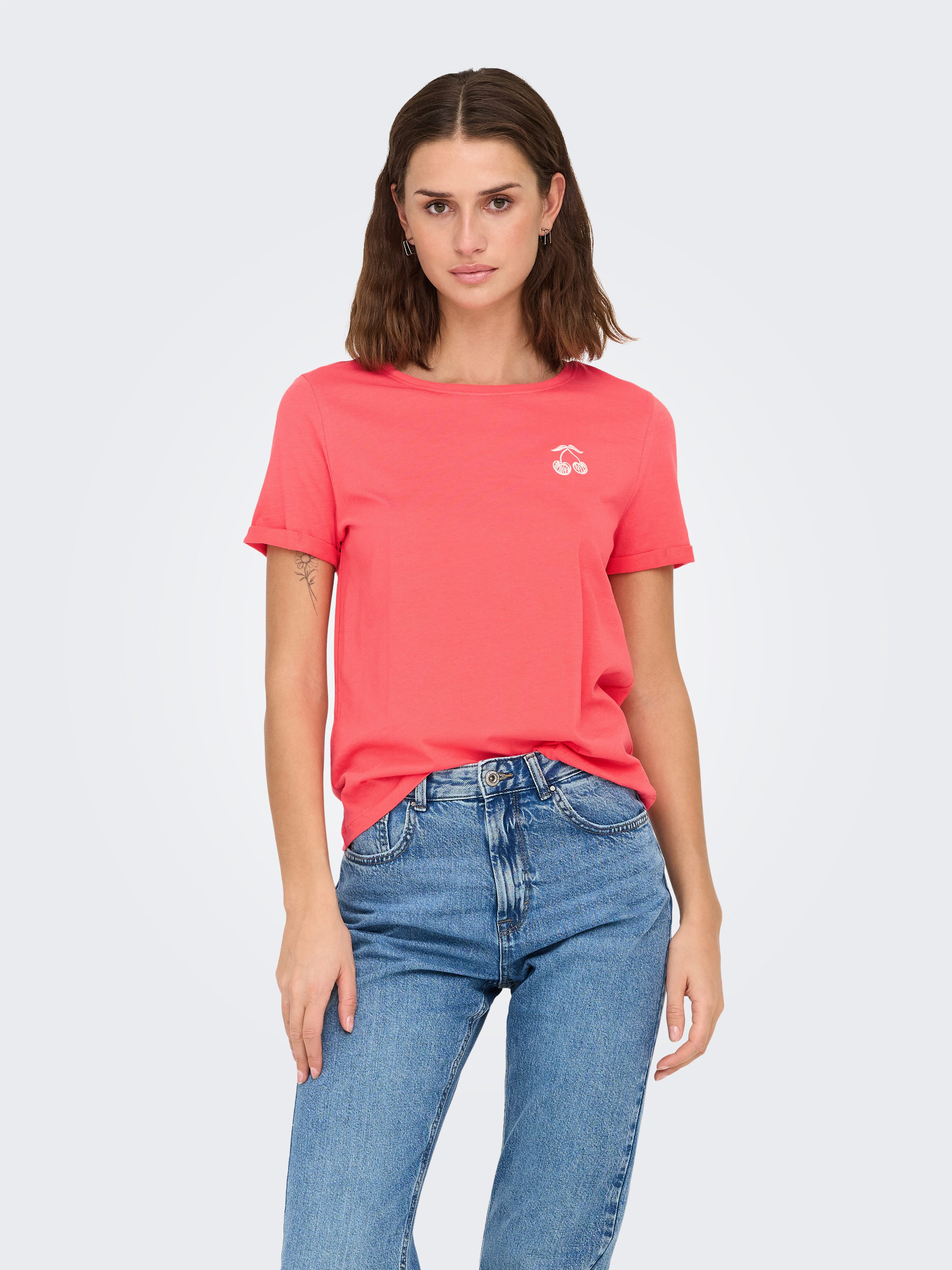Only Shirt met korte mouwen ONLGITTE LIFE REG S/S TOP BOX CS JRS
