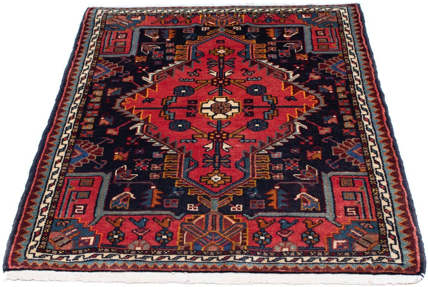 morgenland Wollen kleed Hamadan medaillon 125 x 91 cm Handgeknoopt