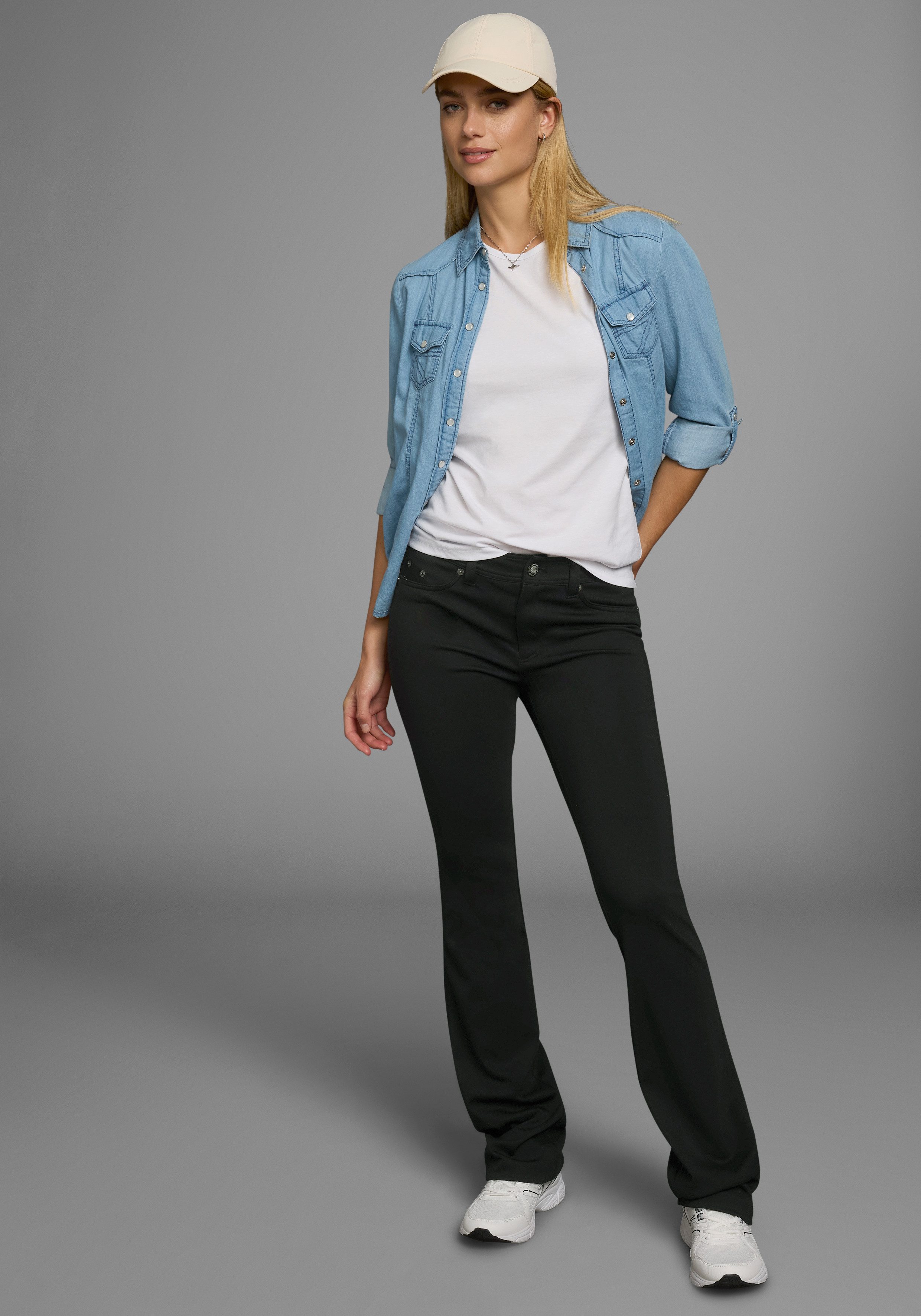 Laura Scott Bootcutbroek in jerseykwaliteit