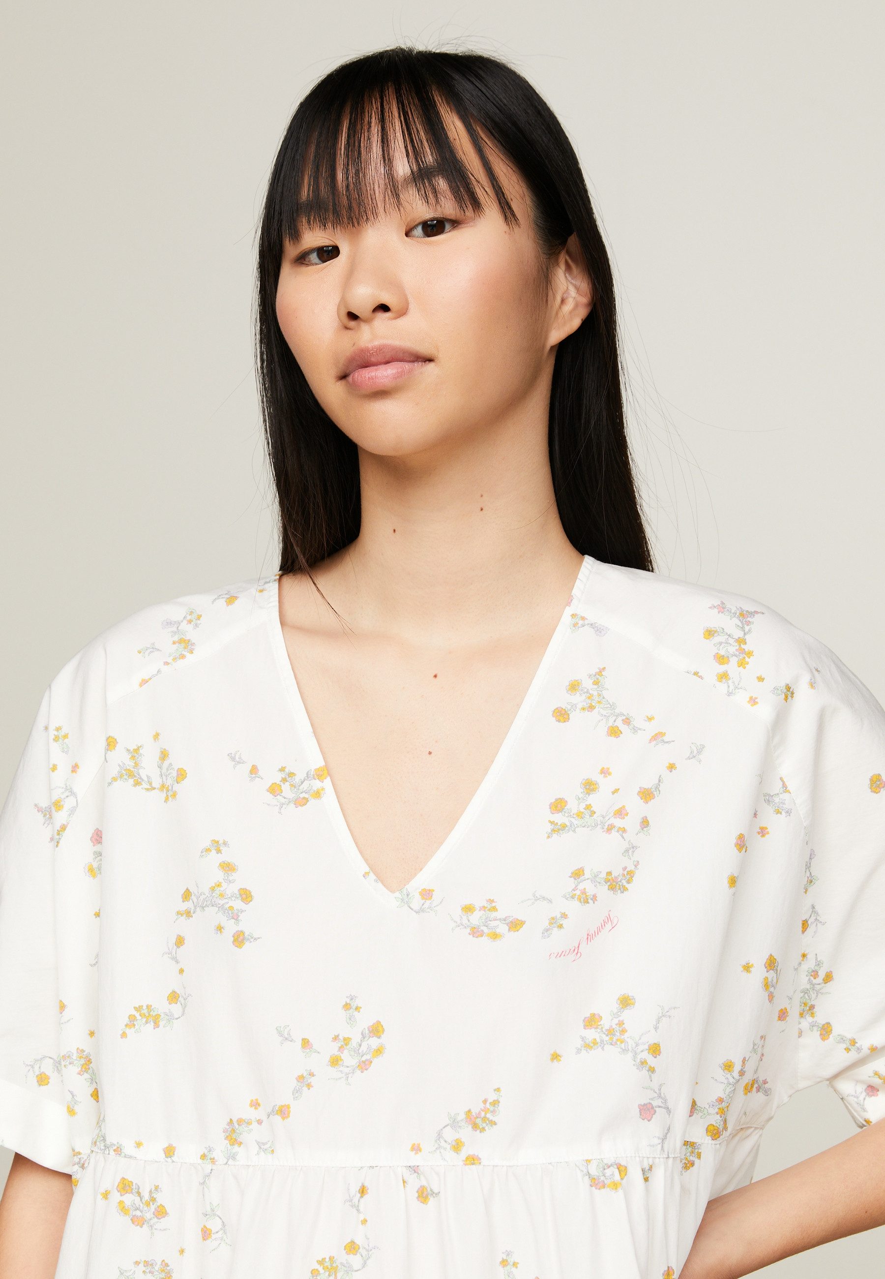 TOMMY JEANS Blousejurk TJW POPLIN A-LINE SS DRESS EXT