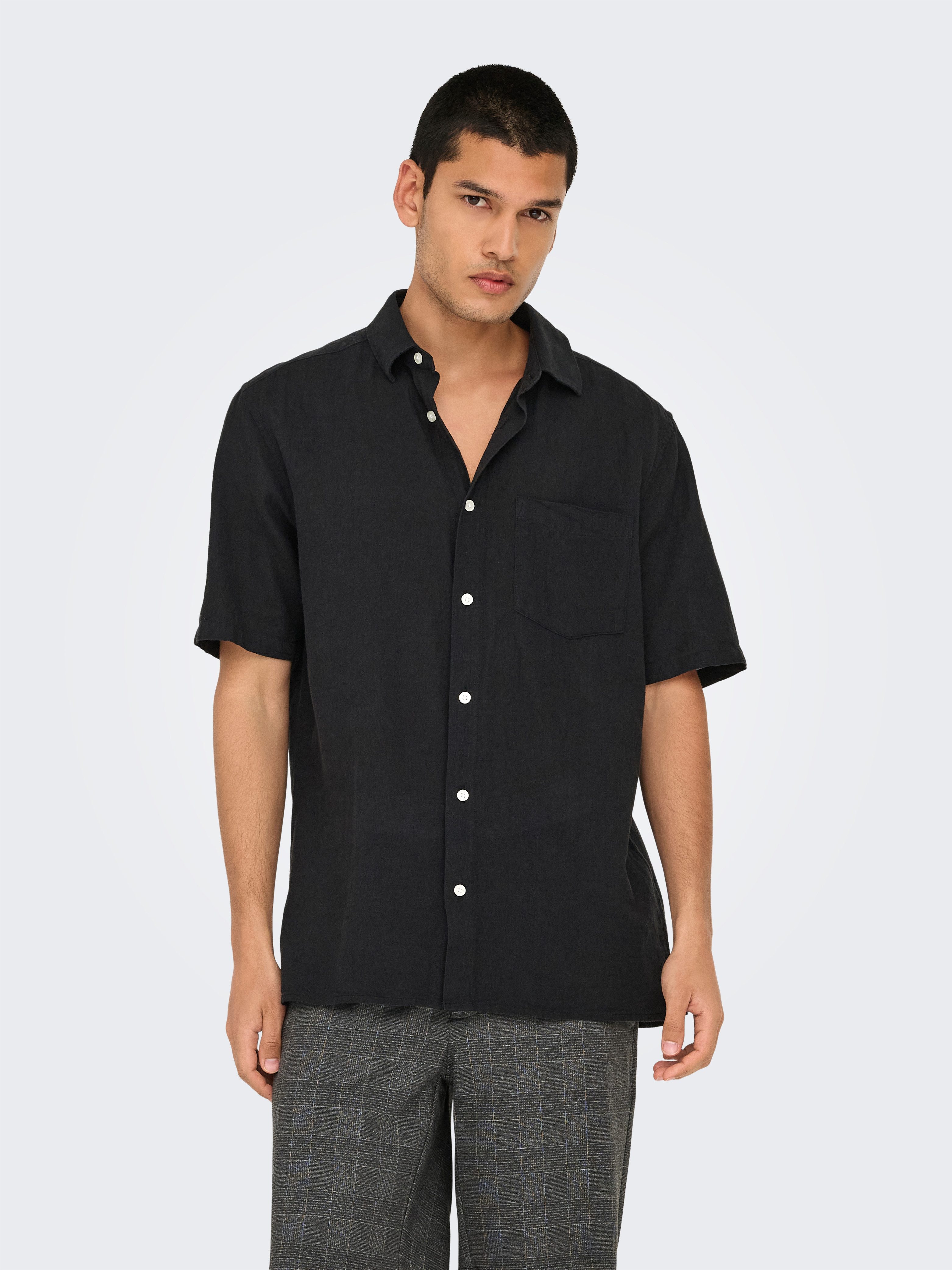 ONLY & SONS Overhemd met korte mouwen ONSCAIDEN LIFE REG SS 1 PKT SHIRT