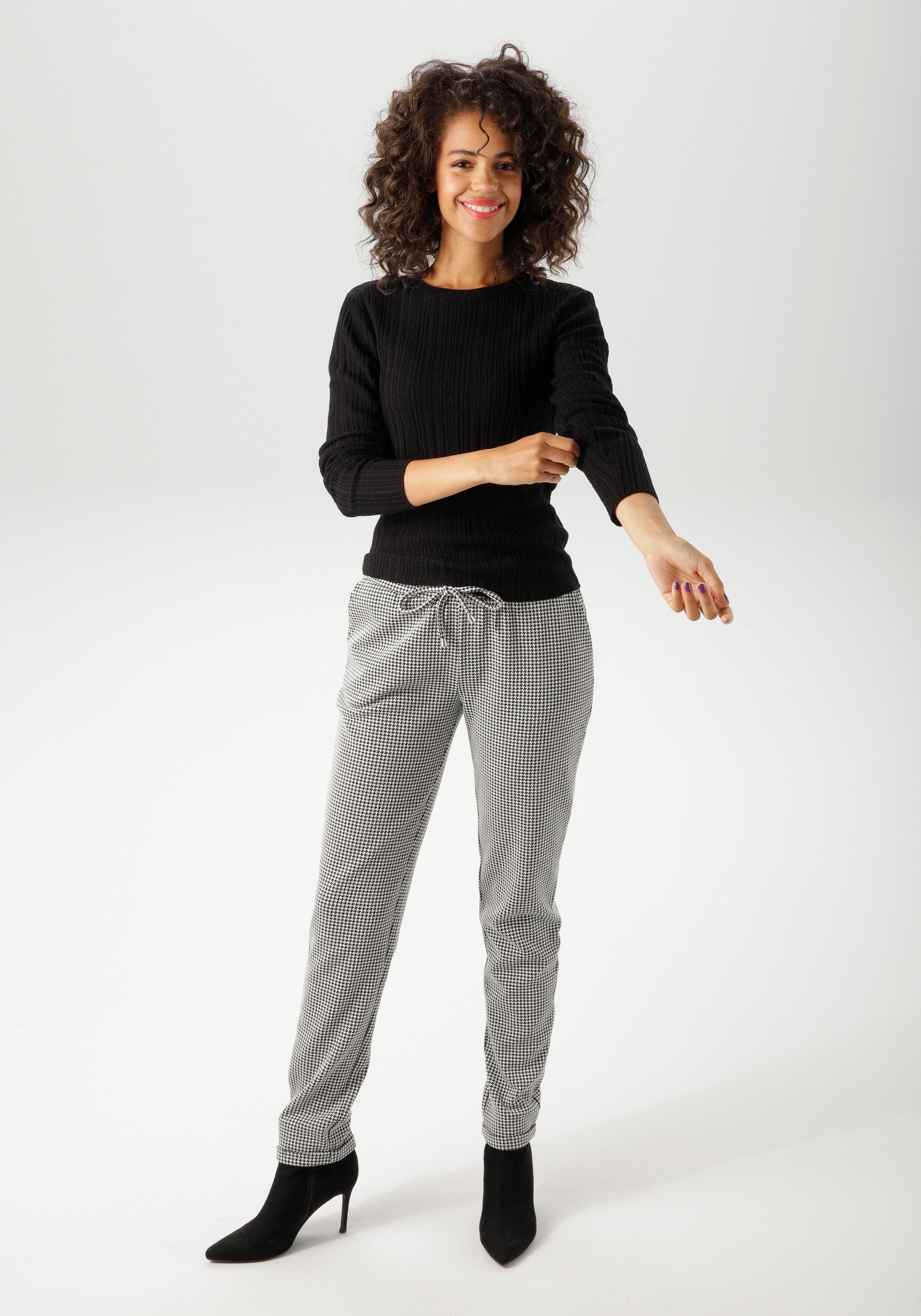 Aniston CASUAL Gebreide trui in ribbelpatroonmix - nieuwe collectie