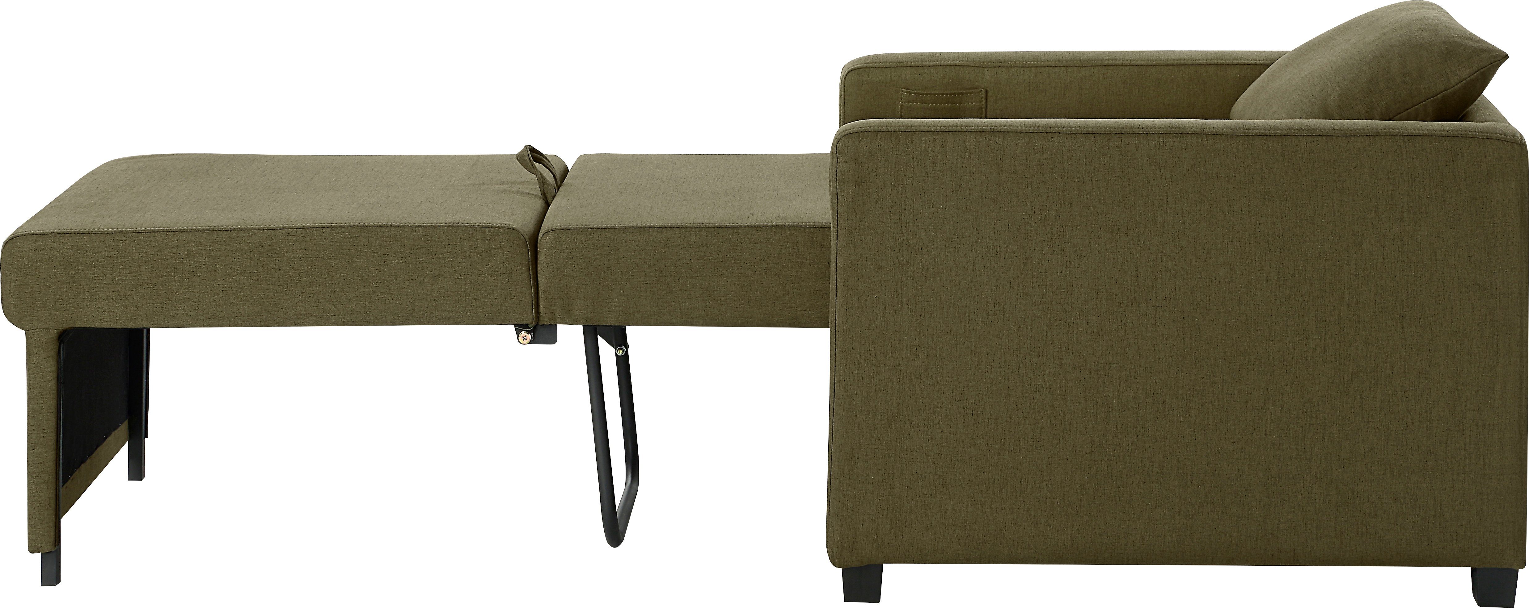 ATLANTIC home collection Relaxfauteuil Jerry met slaapfunctie, als logeerbed en inclusief kussens