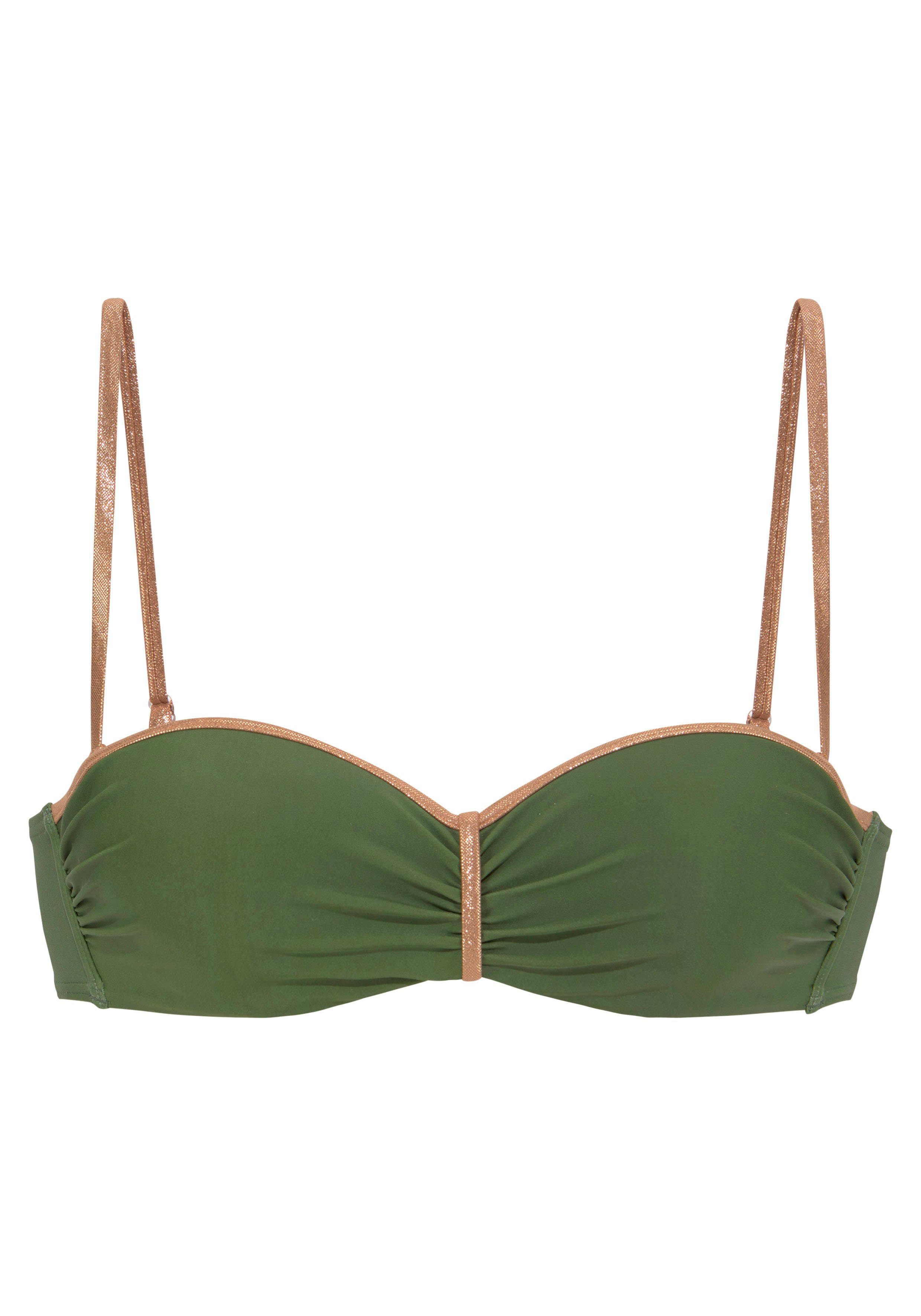 Bruno Banani Beugelbikinitop in bandeaumodel Milano met koperen bies