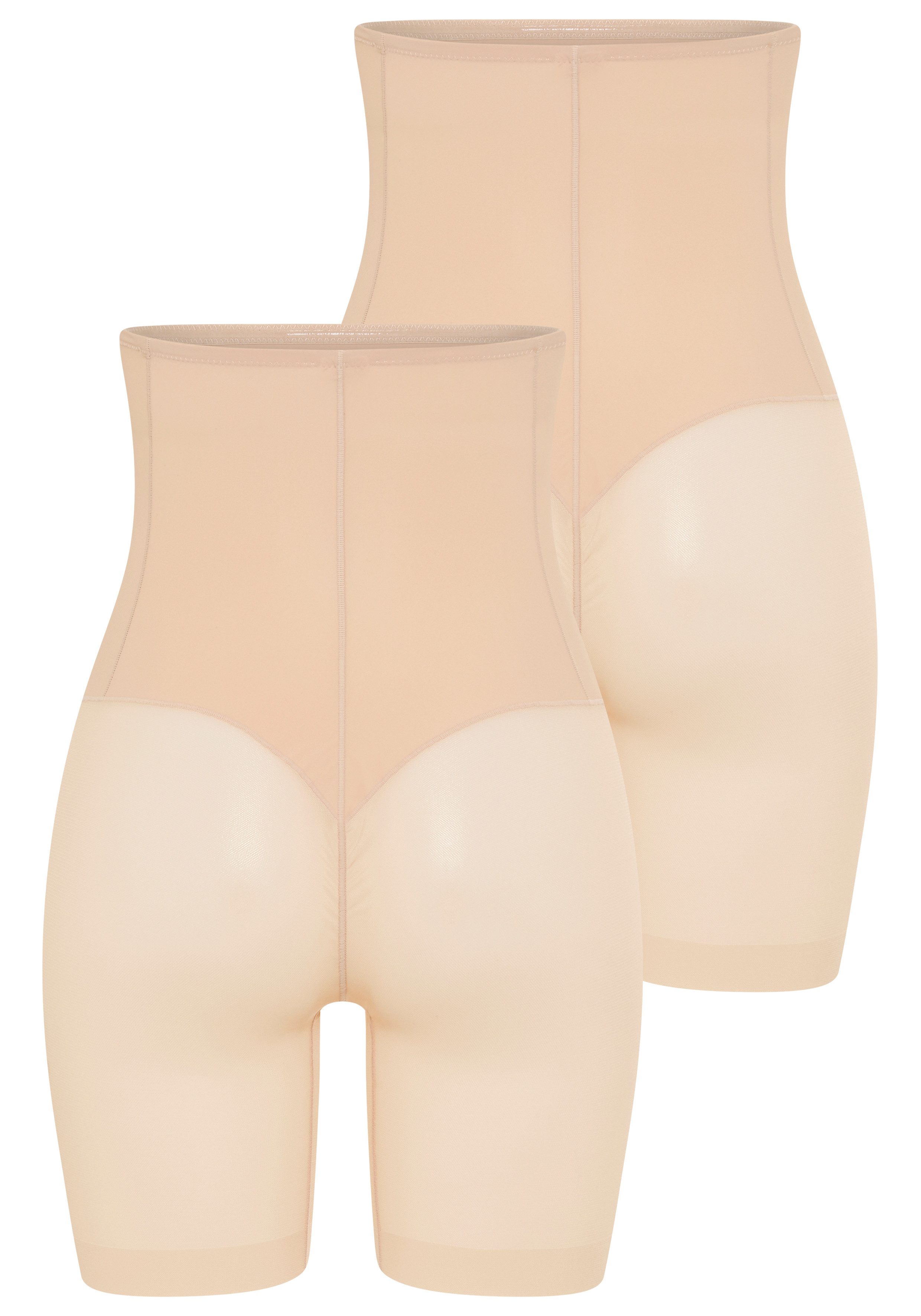 YSABEL MORA Shapingbroek hoog uitgesneden, langere pijp met tule, anti-schuur-effect (Set van 2)