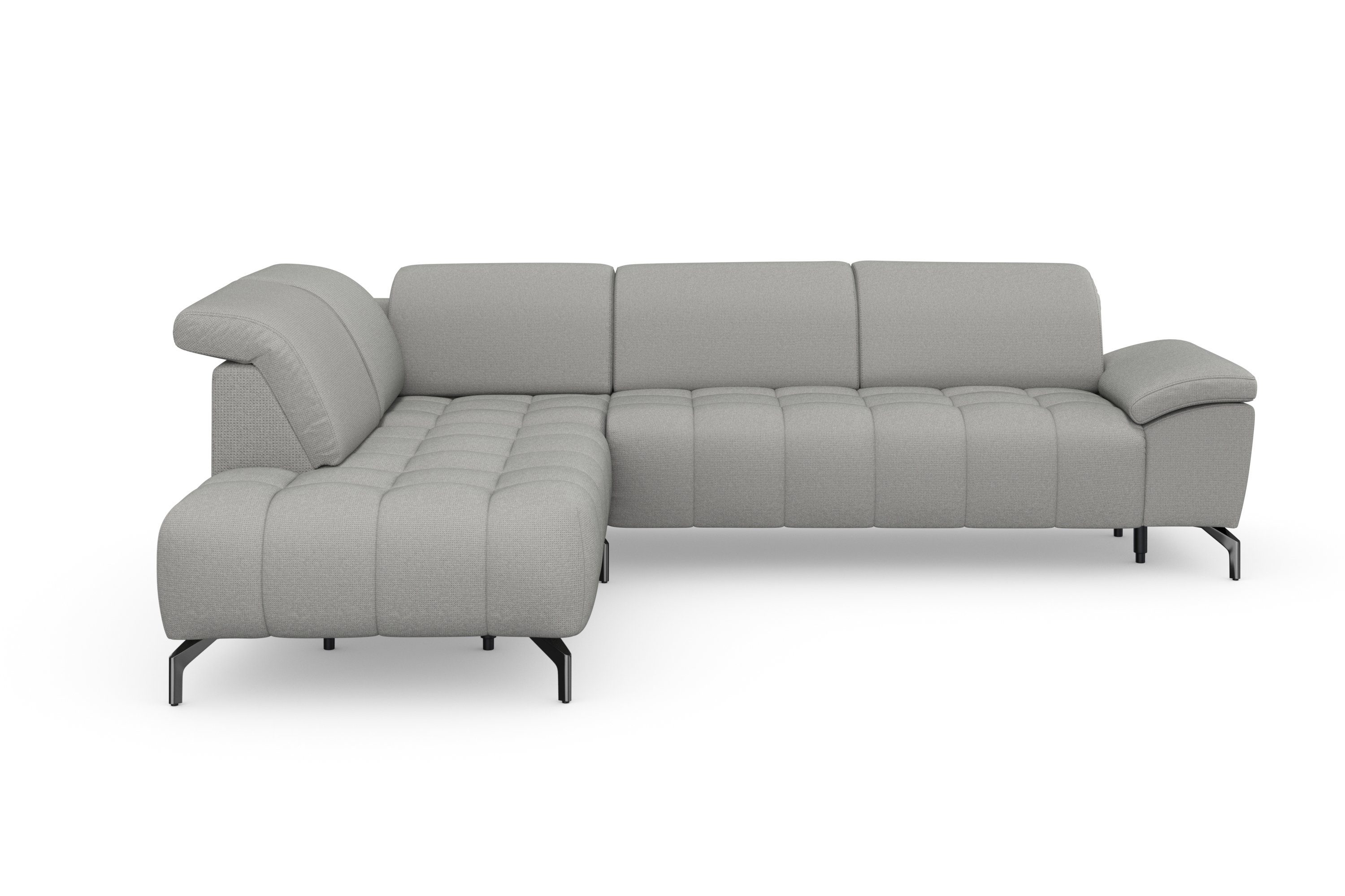 sit&more Hoekbank Cool L-vorm naar keuze met verstelbare hoofdsteun en uittrekzitting motorisch zilver(kleur), hoekbanken, Ottomane links, Met