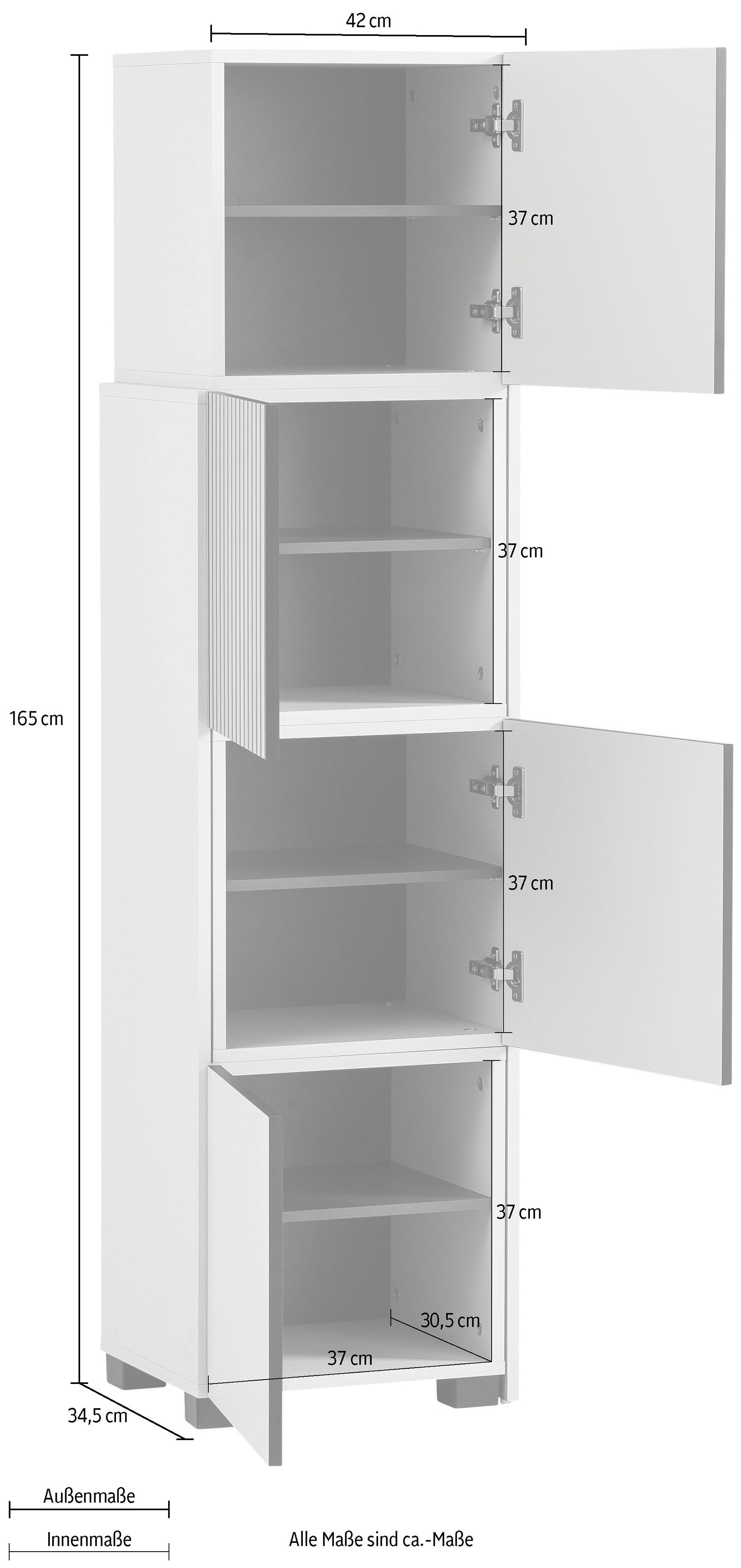 Schildmeyer Schuifkast Alexa, breedte variabel van 40 tot 70 cm Deurfront met akoestische print, greeploze opening