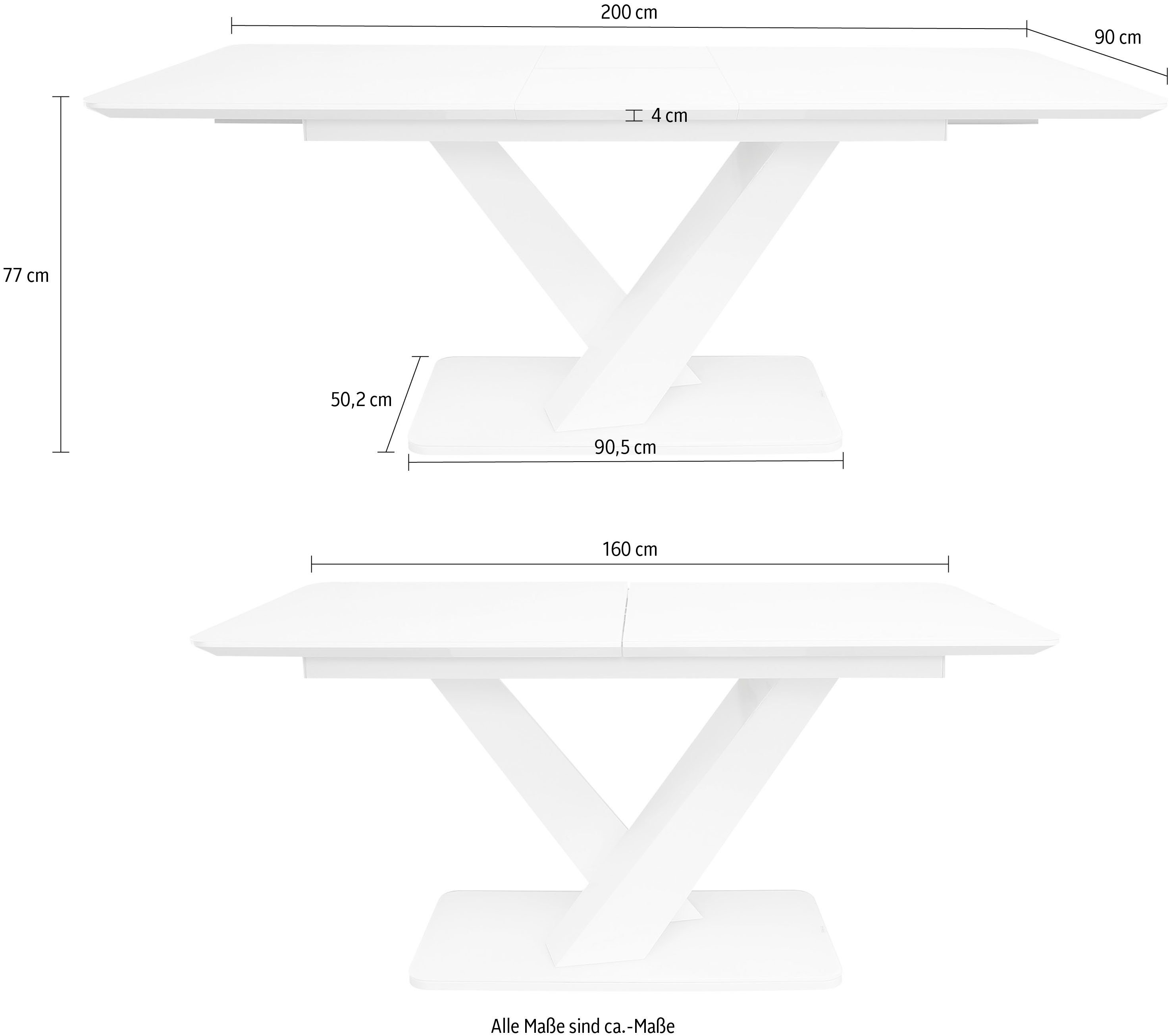 SalesFever Eettafel Glazen tafel uittrekbaar