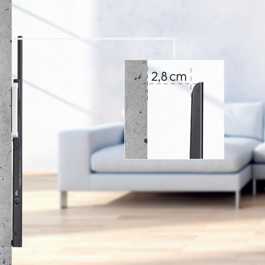 Hama Tv-wandhouder Wandbeugel kantelbaar, tot 75kg, 117 - 254 cm (46"-100"), 50", 55", 65", 75"