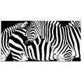 artland print op glas zebrastrepen (1 stuk) zwart