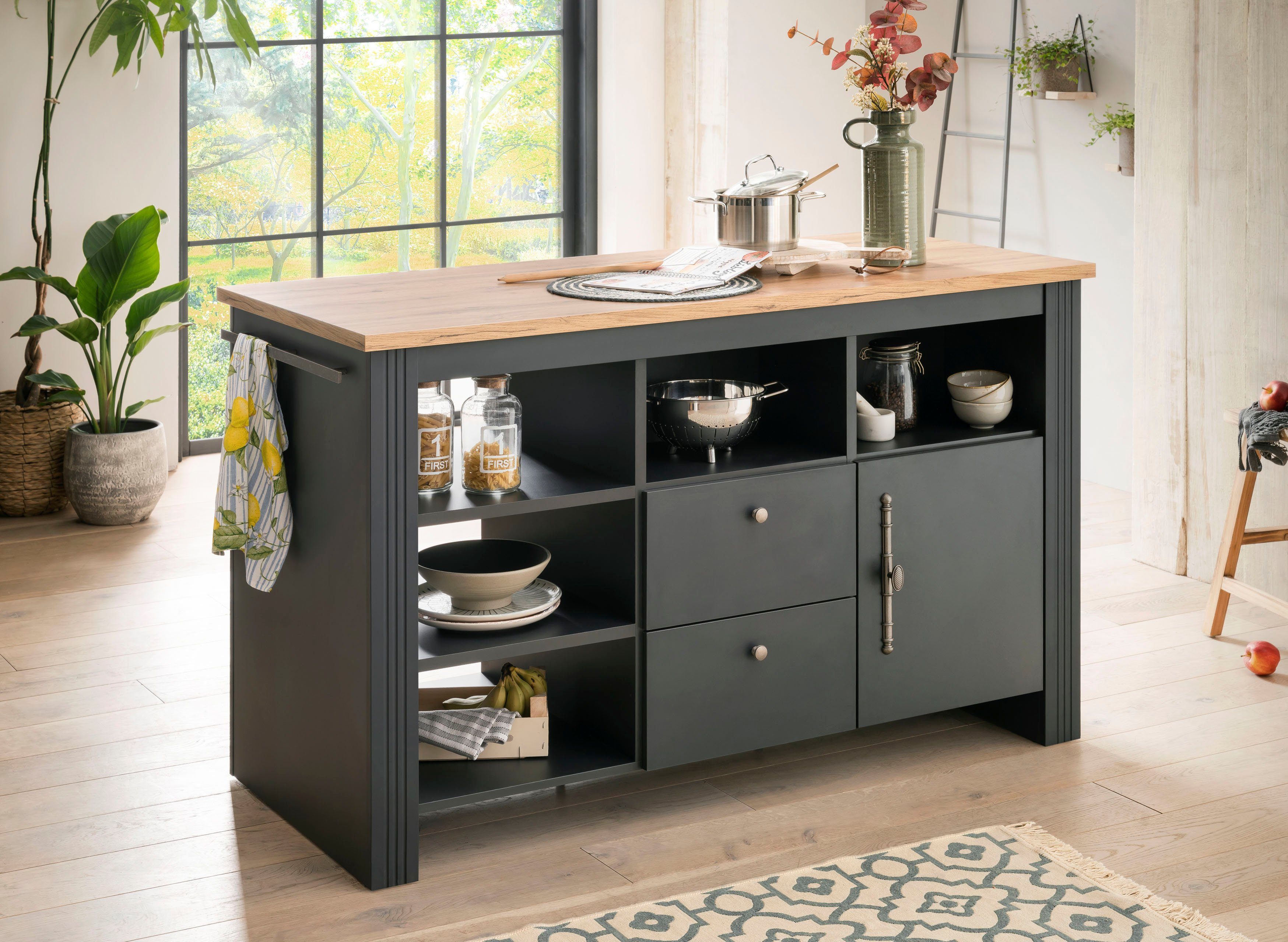 Kochstation Onderkast KS-Westminster Kookeiland vrij plaatsbaar, breedte 150 cm, exclusief by Otto