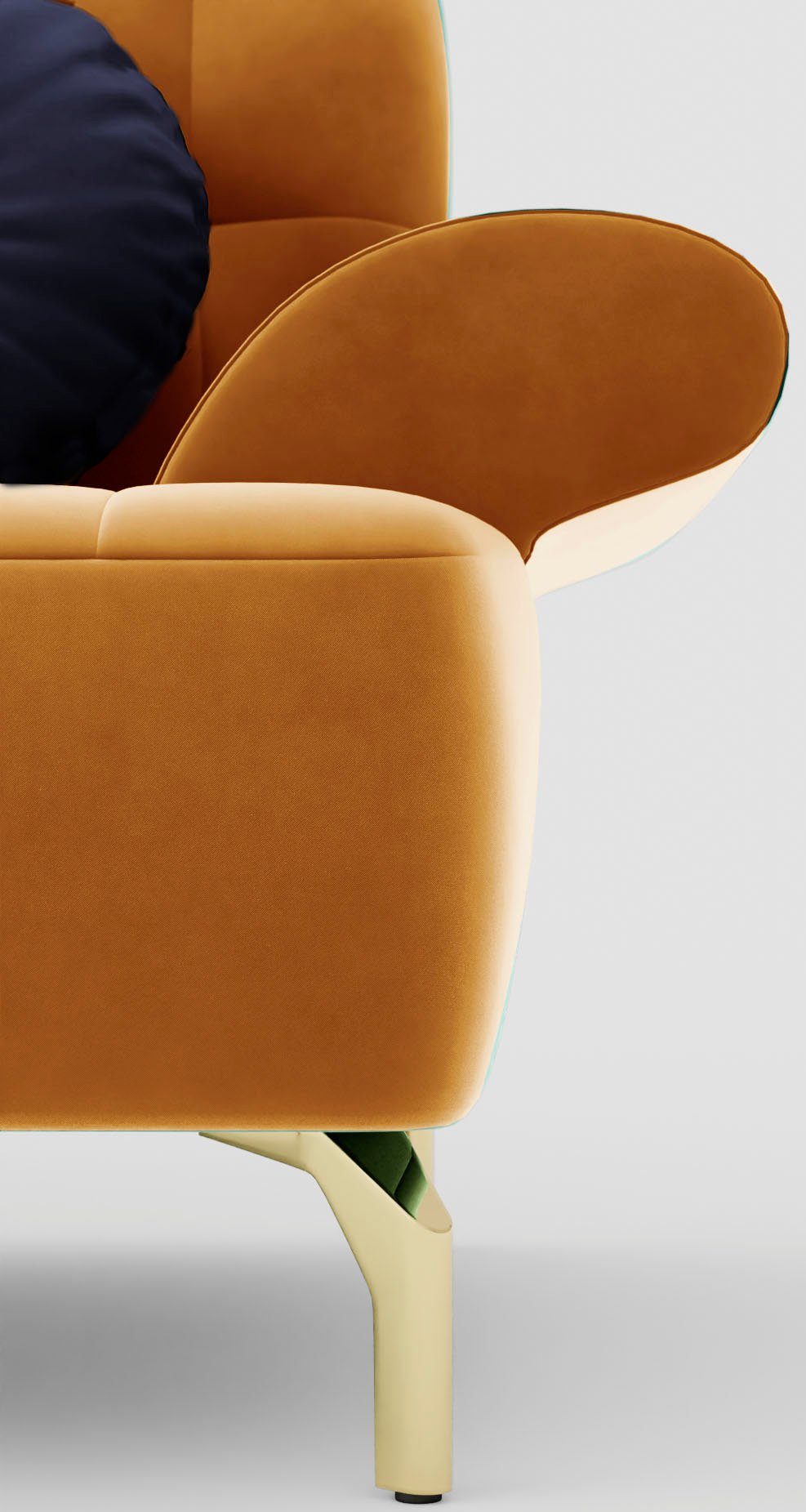 sit&more 2-zitsbank Orient 1 incl. 2 sierkussens met strassteentjes, goudkleurige metalen poten