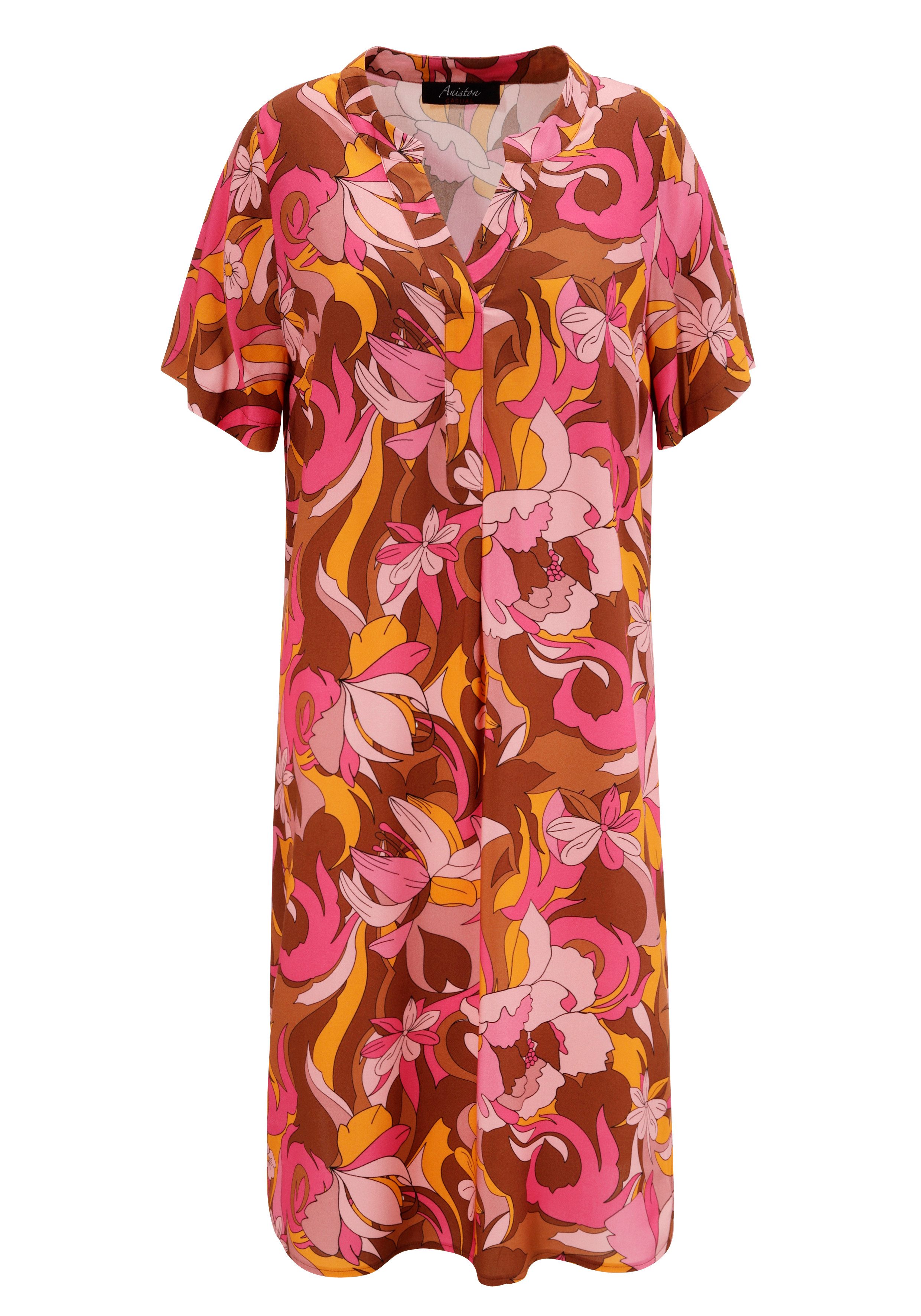 Aniston CASUAL Zomerjurk met extravagant, grafische bloemenprint - nieuwe collectie