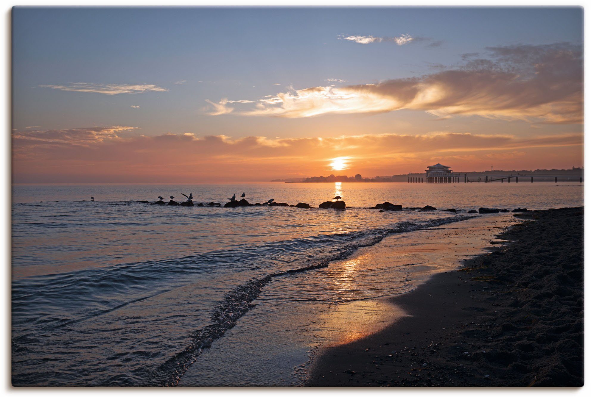 Artland Artprint Zonsopkomst aan het Oostzeestrand in vele afmetingen & productsoorten - artprint van aluminium / artprint voor buiten, artprint op linnen, poster, muursticker / wa