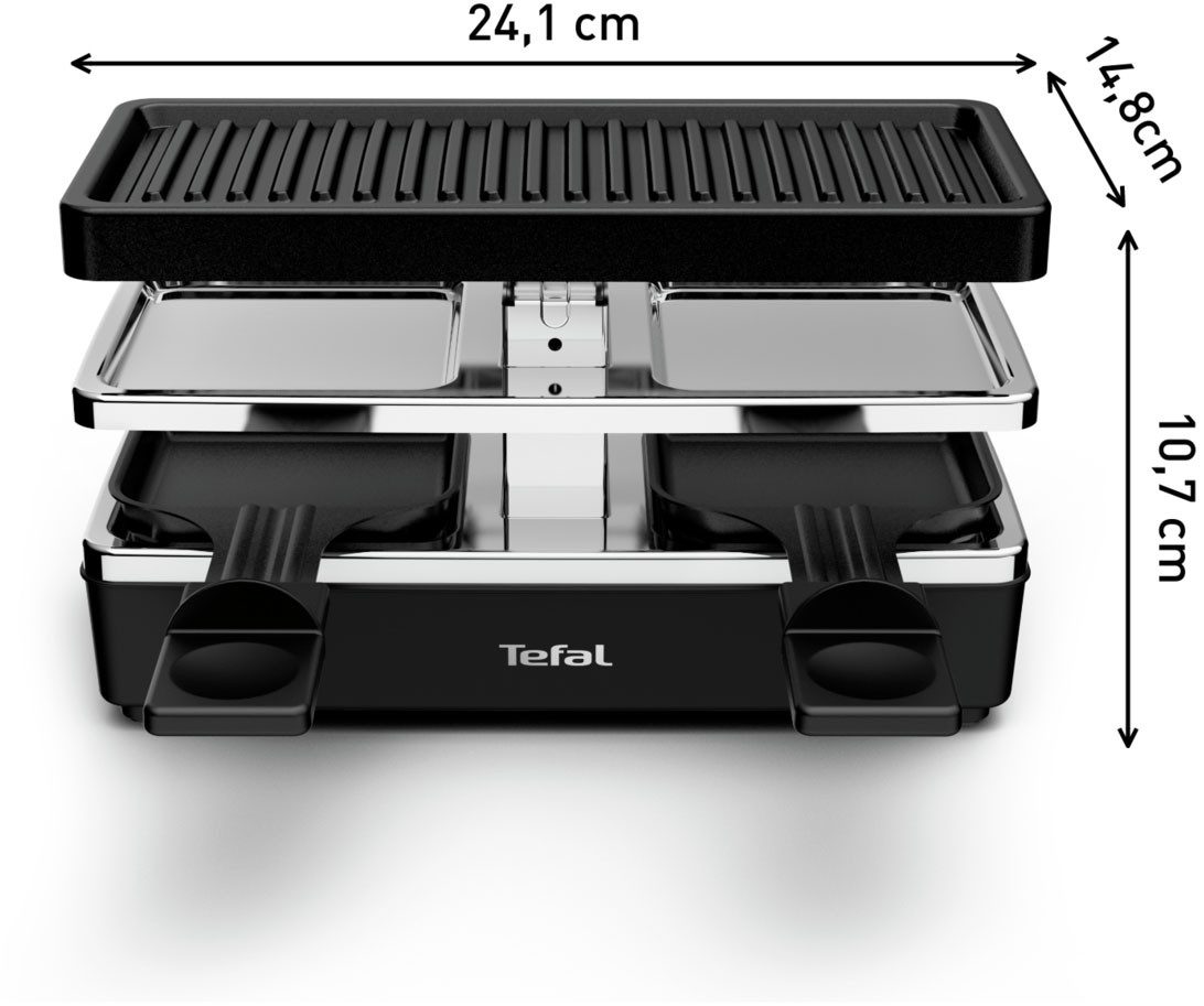 Tefal Raclette Plug&Share, mit Erweiterungsmöglichkeit, abnehmbares Kabel 2 pannetjes, grillplaat, afneembare kabels, re2308
