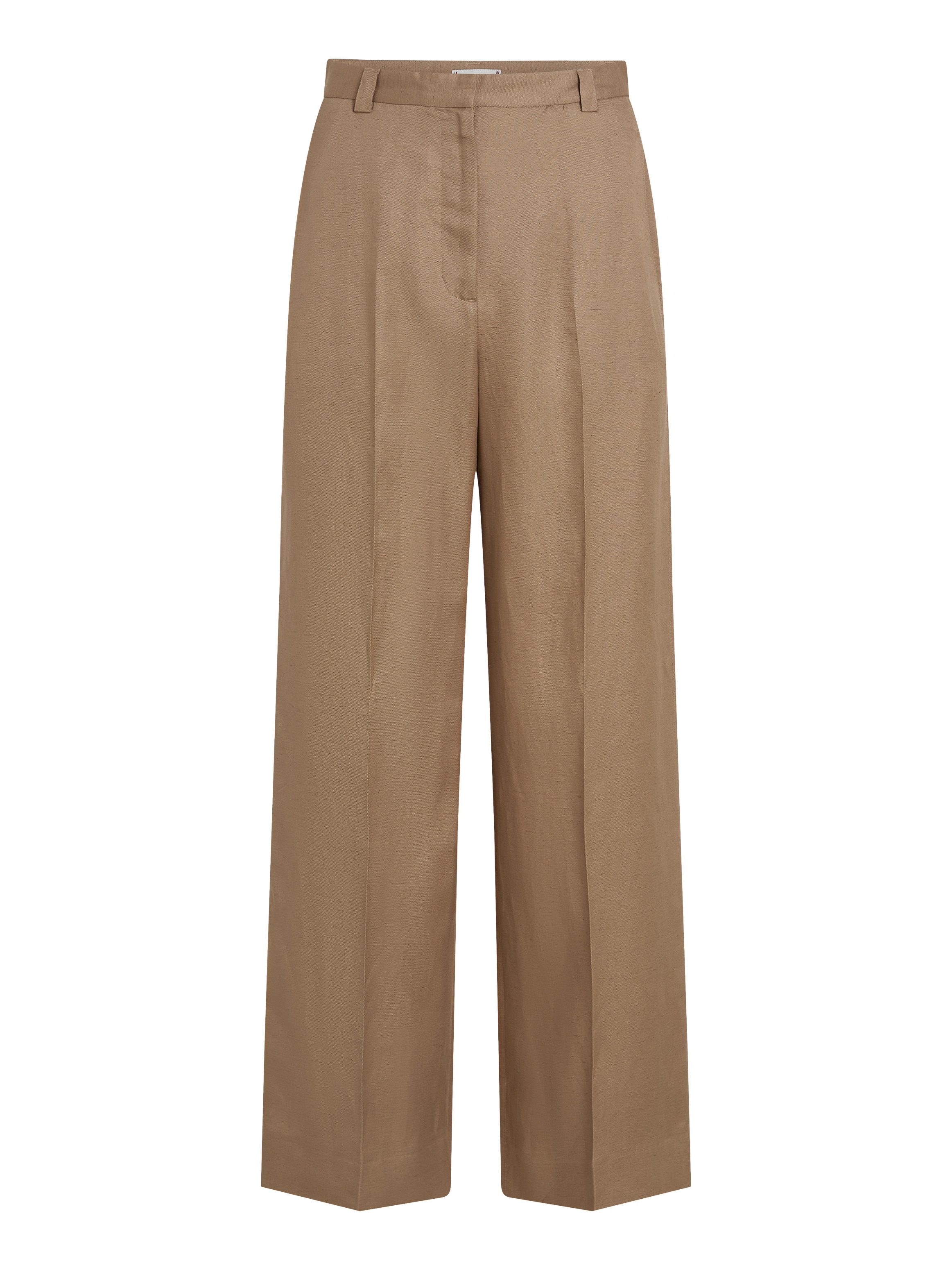 Tommy Hilfiger Linnen broek VISCOSE LINEN WIDE LEG PANTS met persplooien, koel premium linnen