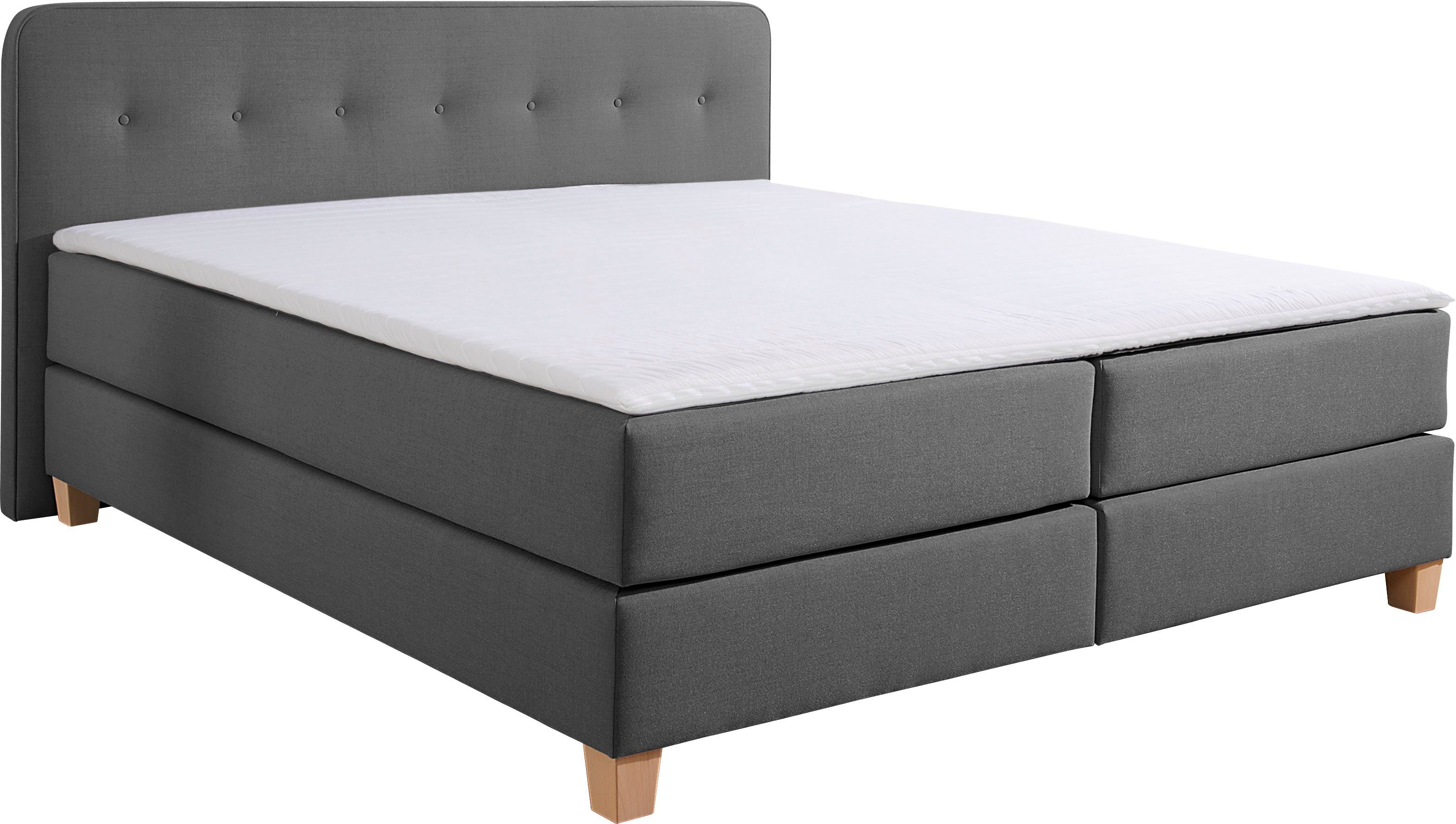 Home affaire Boxspring Fargo in extra lang 220 cm, met topmatras, 3 uitvoeringen, 4, breedten