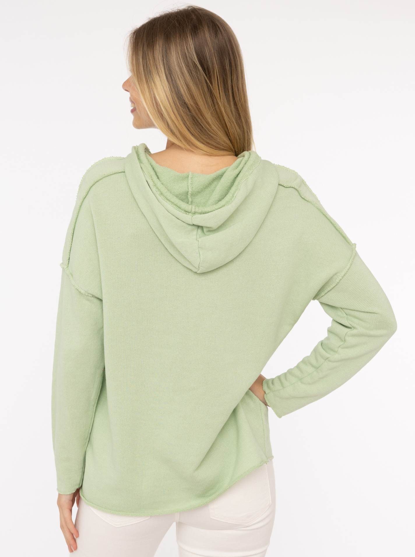 Zwillingsherz Hoodie "Love Yourself" met capuchon en flockprint in frisse kleuren