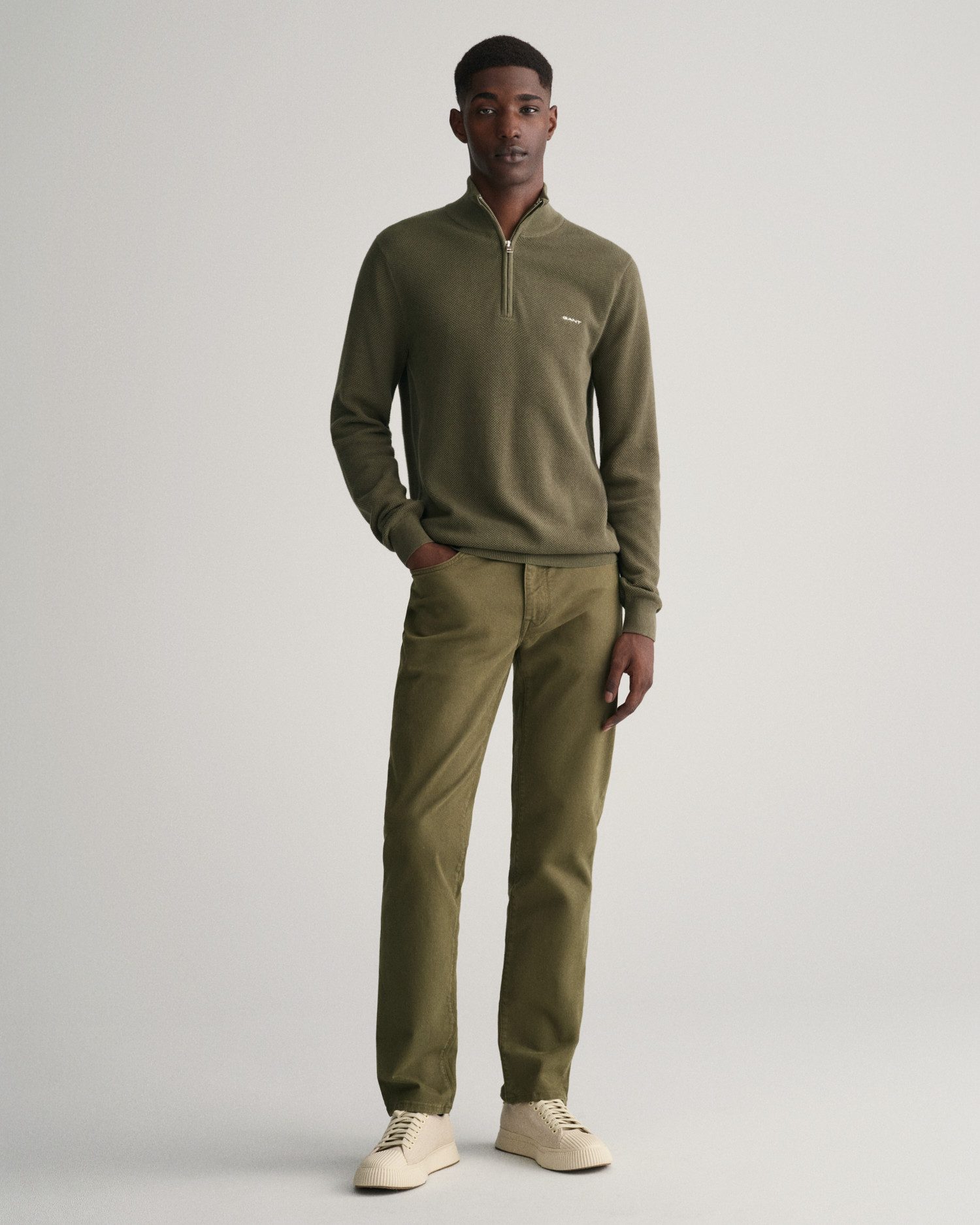 Gant Schipperstrui COTTON PIQUE HALF ZIP