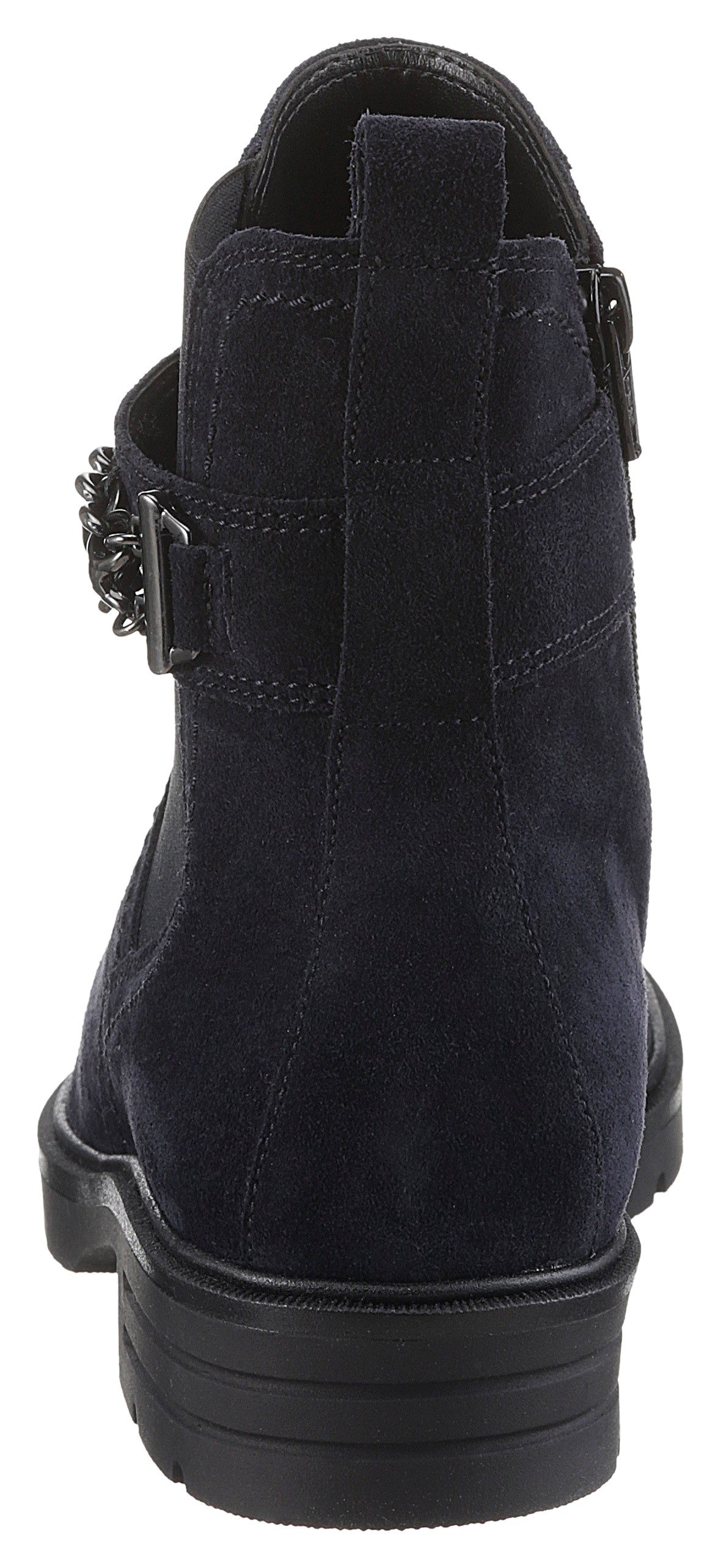 Gabor Chelsea-boots blokhak, herfstmode, enkellaars met decoratieve ketting aan de schacht