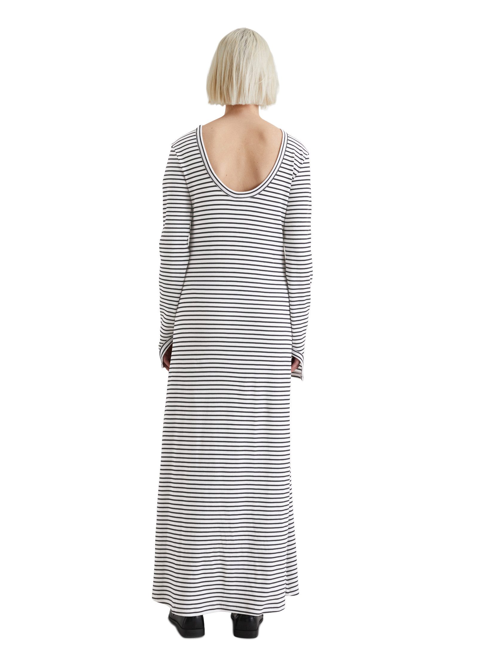 Marc O'Polo DENIM Maxi-jurk met diepe ruguitsnede en cut-out-details aan de mouwzoom