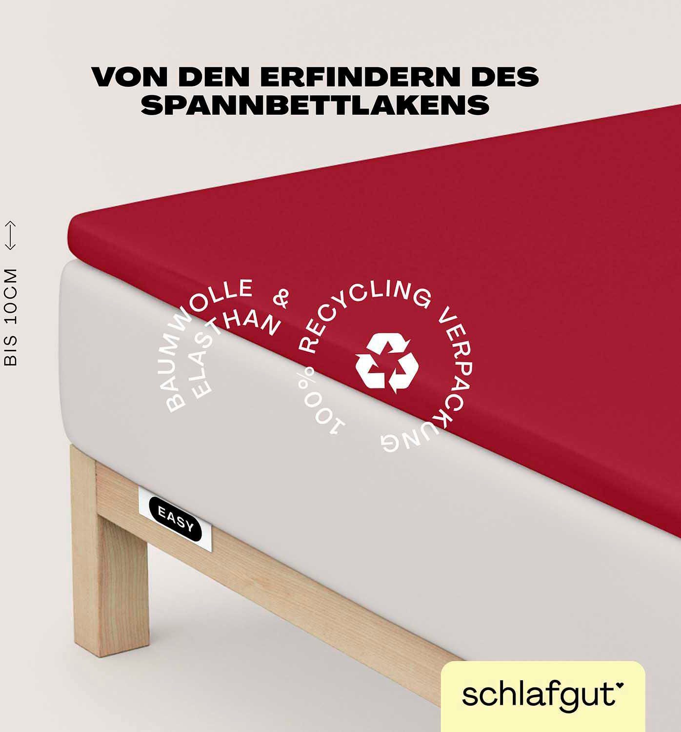 Schlafgut Hoeslaken EASY jersey elastaan topper (1 stuk)