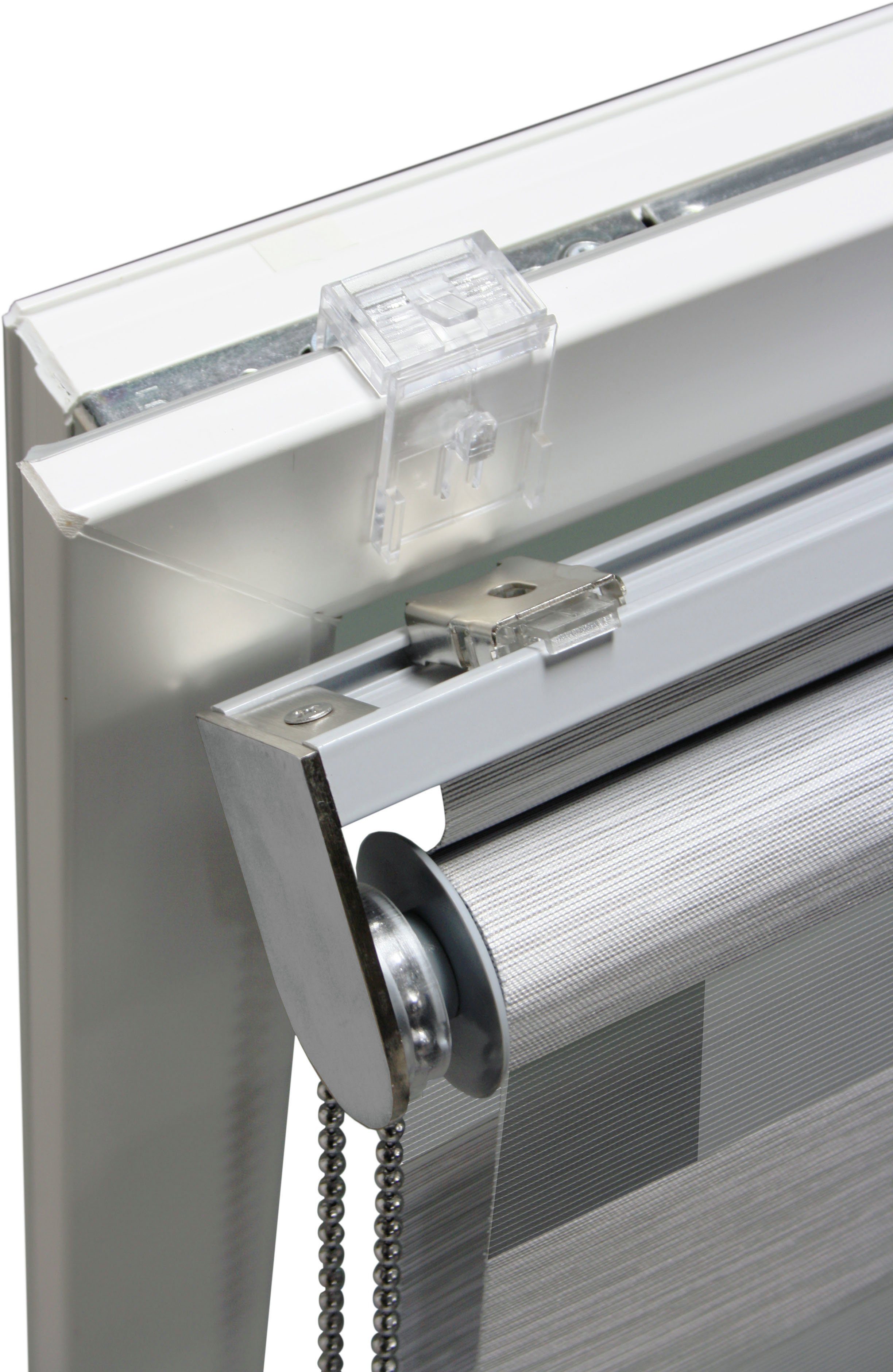 GARDINIA Duo-rolgordijn De luxe hoogwaardig totaalconcept met zilveren metalen componenten (1 stuk)