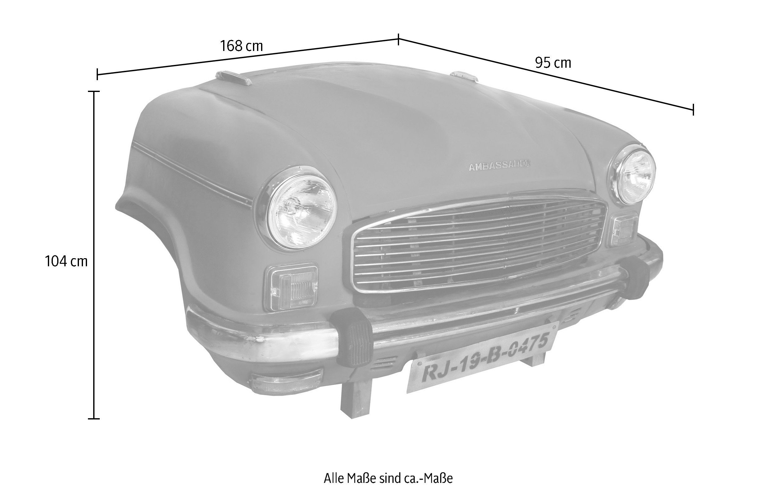 SIT Meubelpaneel Gerecycleerde auto-voorkant, binnen met een roestvrijstalen gasgrill (2 stuks)