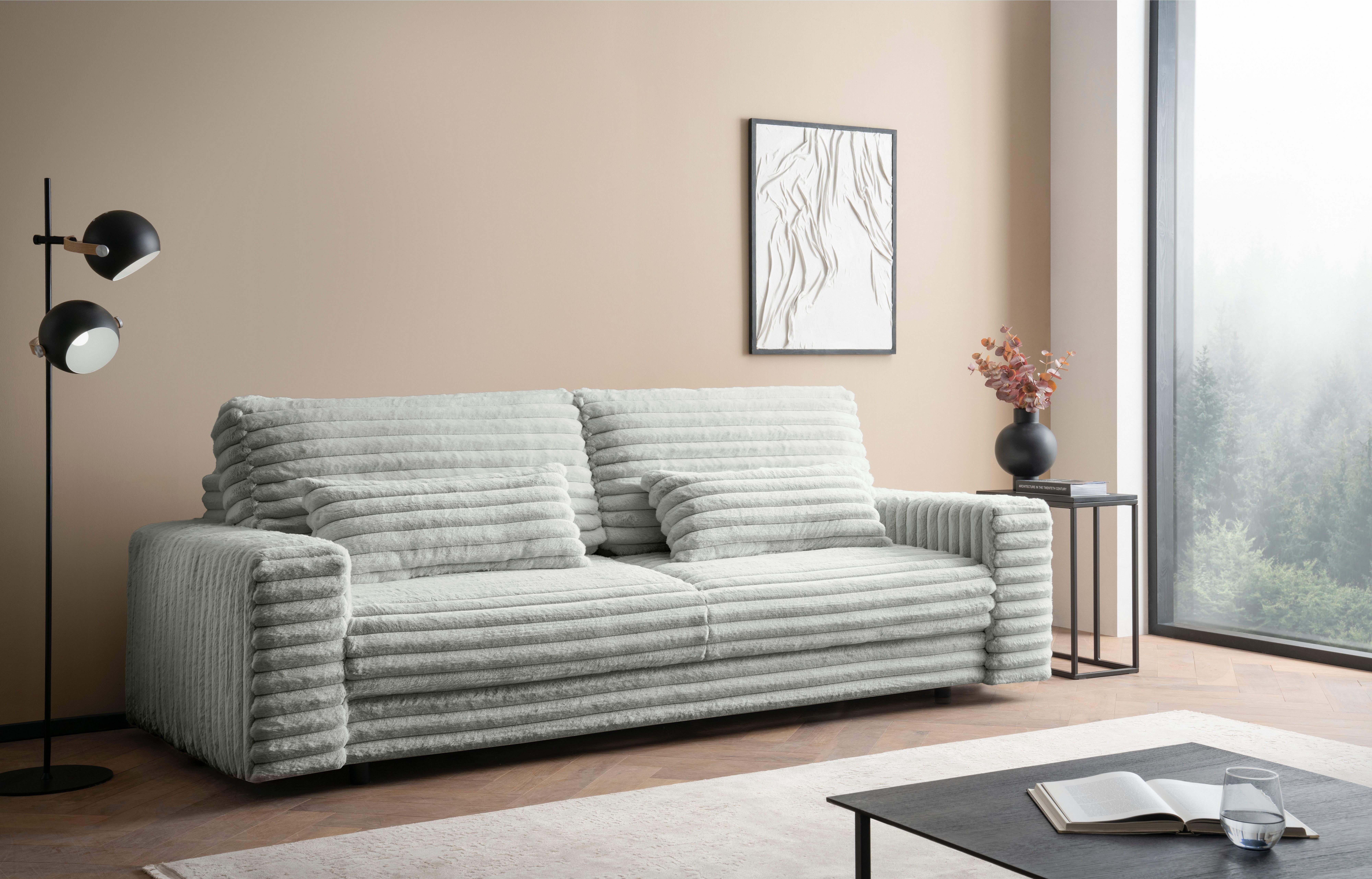 LeGer Home by Lena Gercke Slaapbank Imoga, kussen met slaapfunctie, 3-zits bank, bank met bedlade in moderne kleuren en stoffen, bedfunctie, ligoppervlak: 200x150 cm