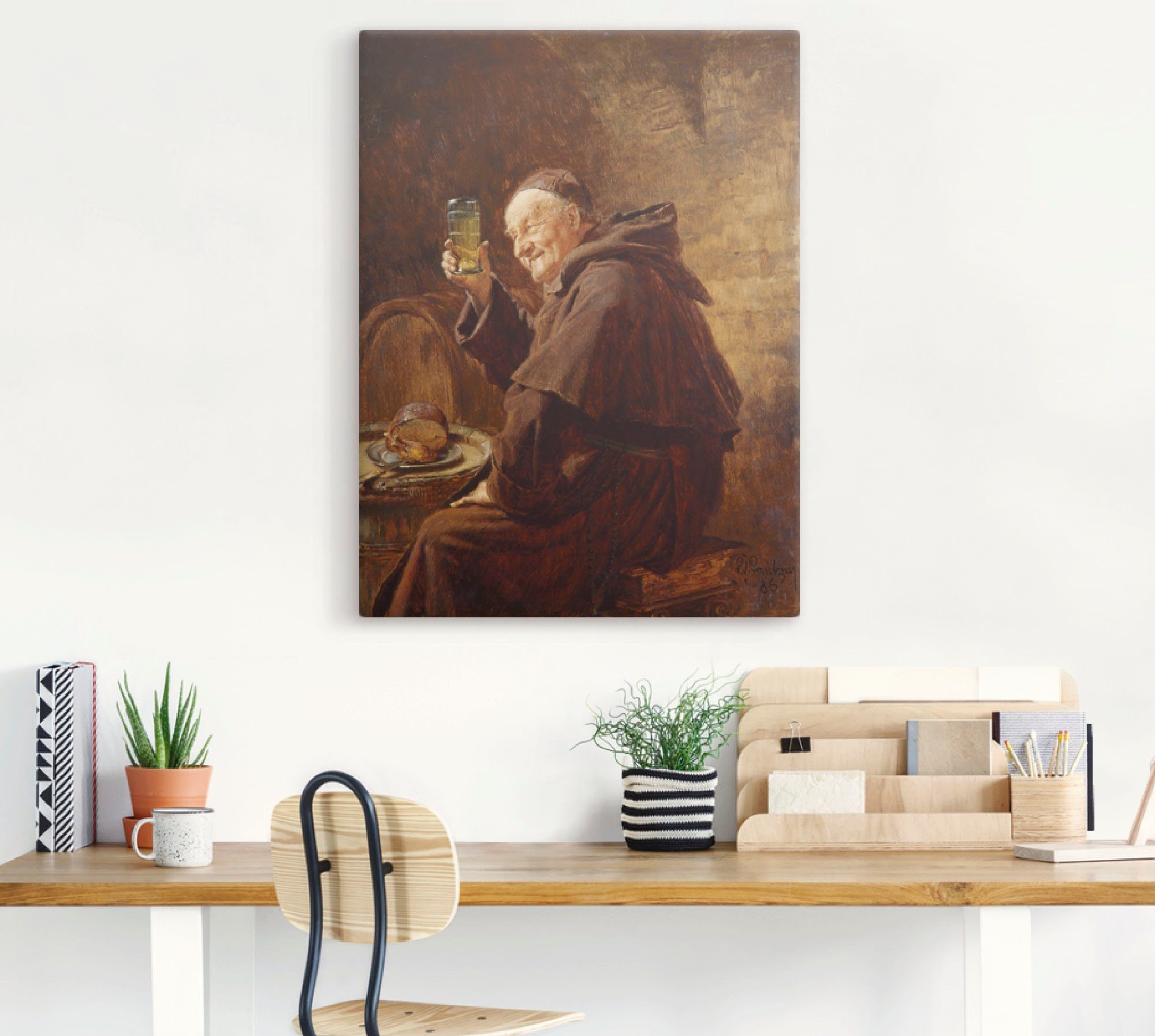 Artland Artprint Monnik bij het wijn proeven. als artprint op linnen, poster in verschillende formaten maten