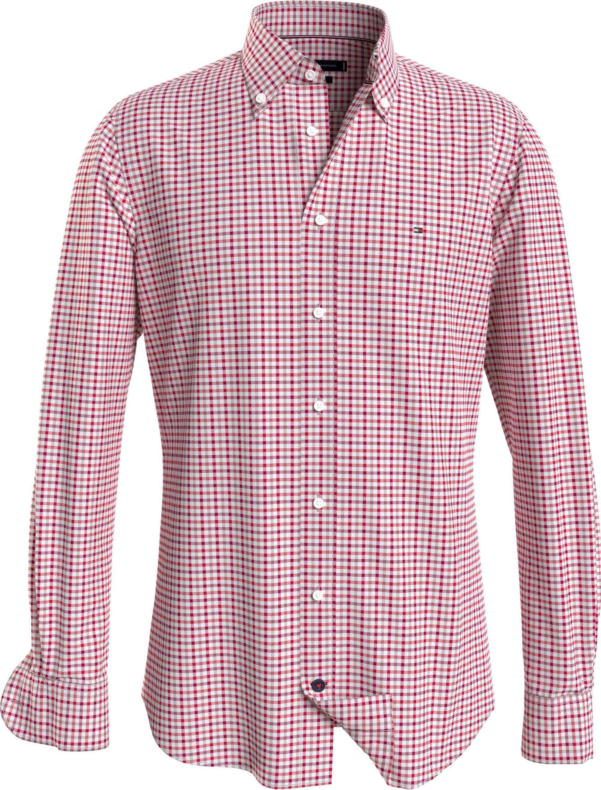 Tommy Hilfiger Regular fit zakelijk overhemd met vichyruit en labelstitching