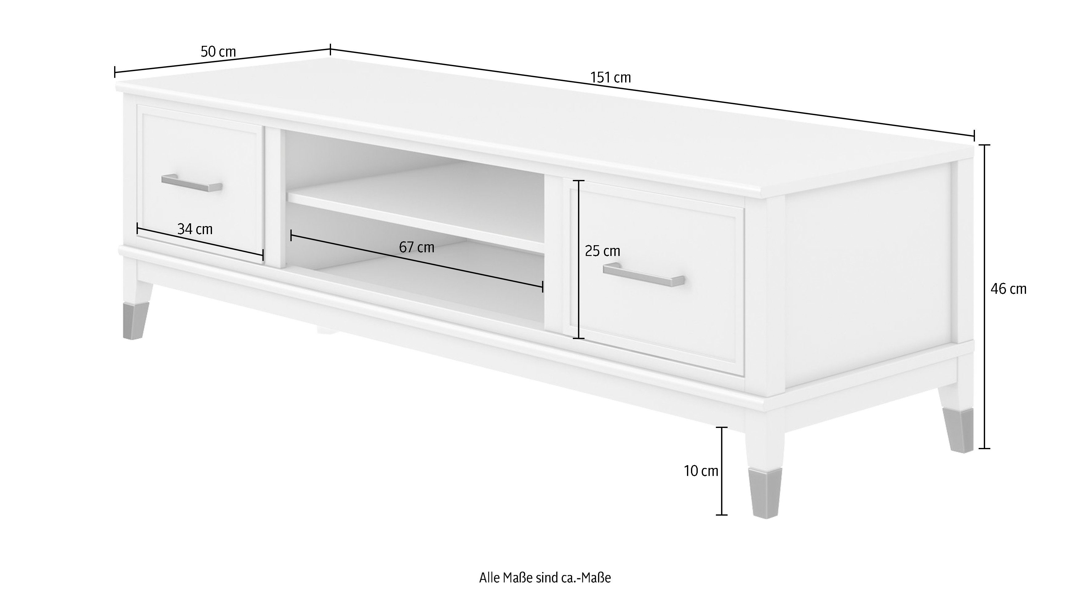 CosmoLiving by Cosmopolitan Tv-meubel Westerleigh Commode met 3 x kabeldoorvoeren, MDF, breedte 152 cm