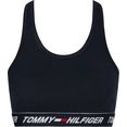 tommy sport sportbustier mid intensity tape racer bra met elastische band met tommy hilfiger-logo blauw