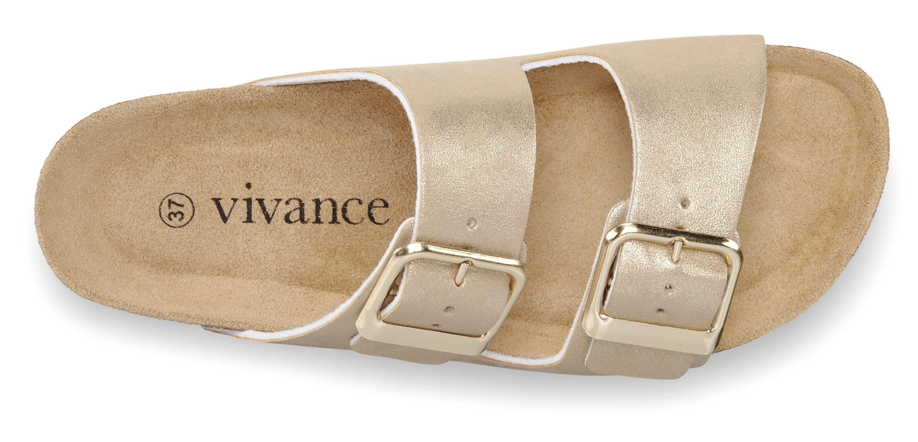 Vivance Slippers Mule, Sandalen, open schoen Mule, sandaal, open schoen met zachte binnenzool en kurkvoetbed