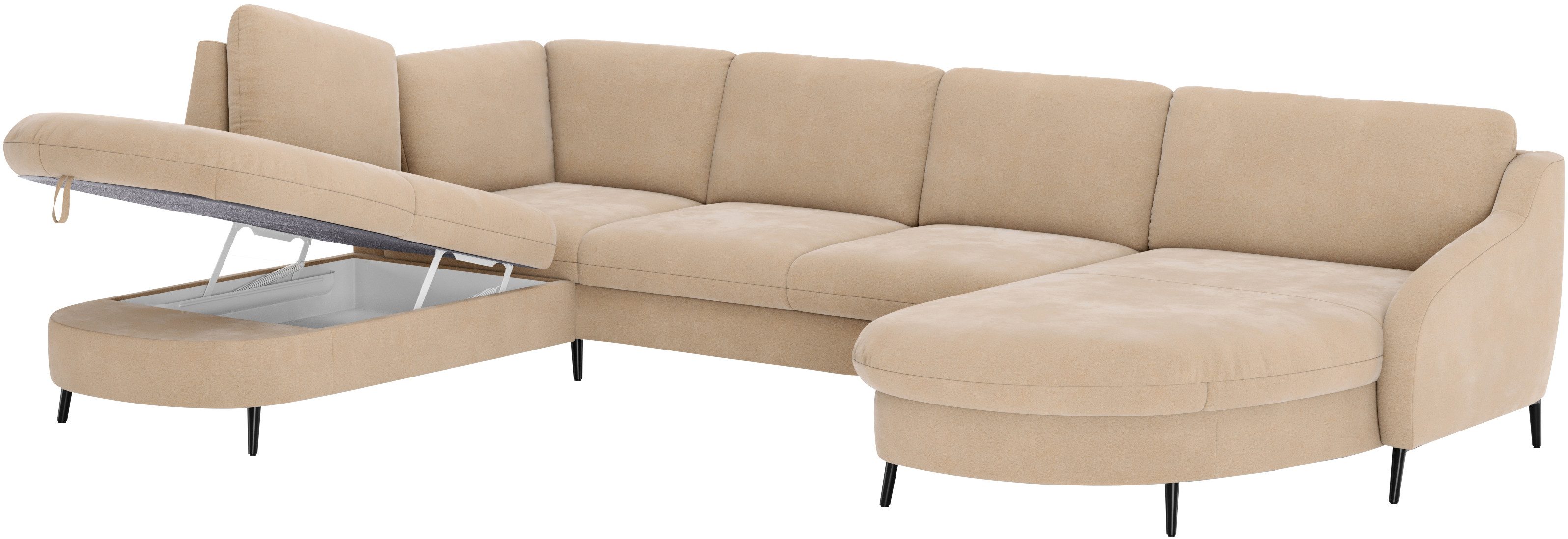 sit&more Zithoek Soul U-model optioneel met bed en bedlade
