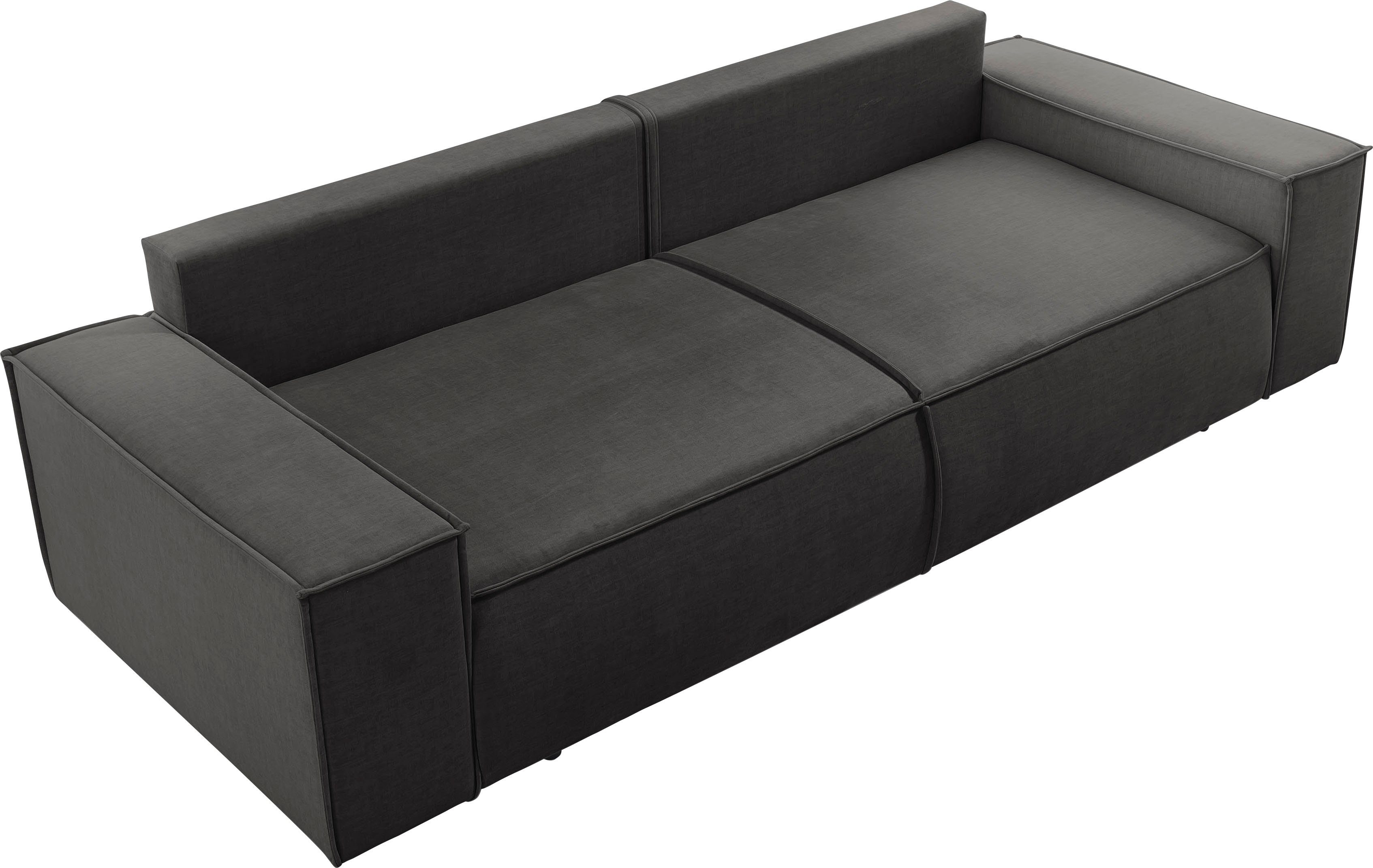 Home affaire 3-zitsbank SHERWOOD slaapbank (257 cm) ribfluweel, velours, vintage lederlook