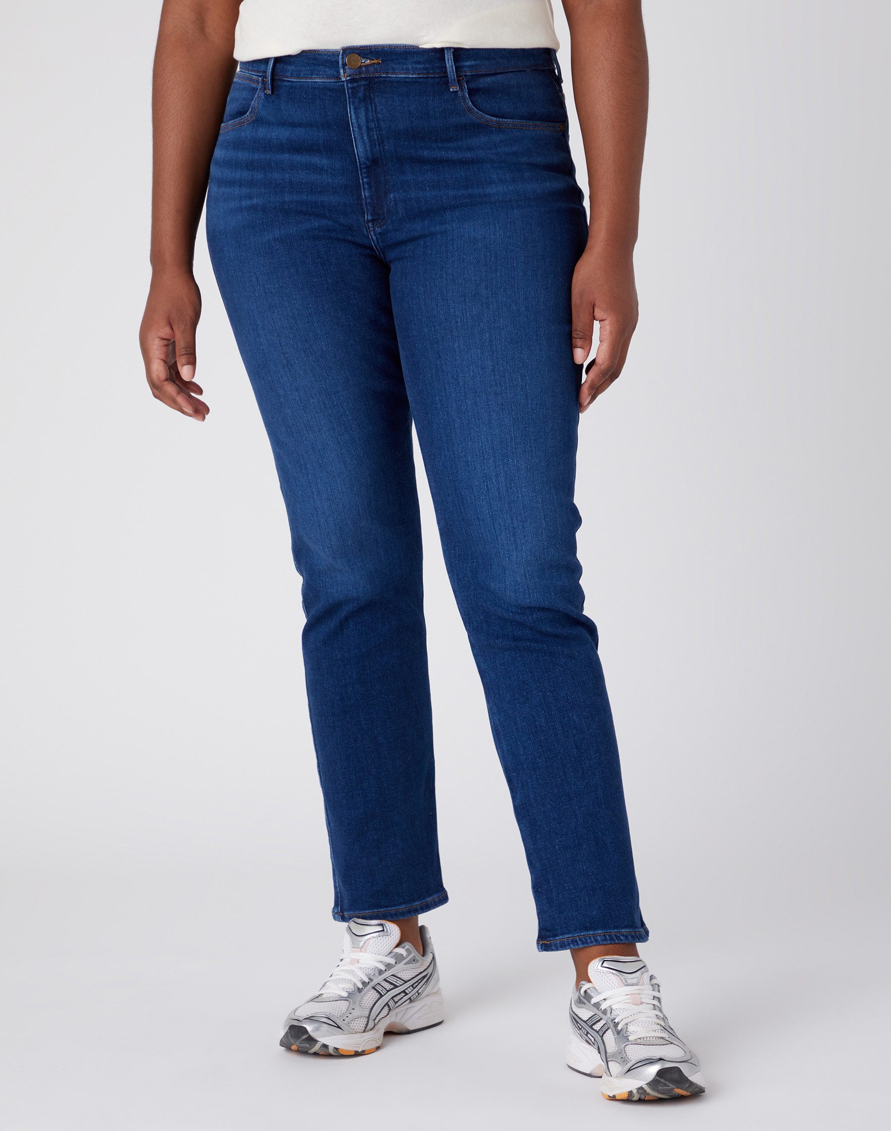 Wrangler 5-pocket jeans met contrastkleurige naden